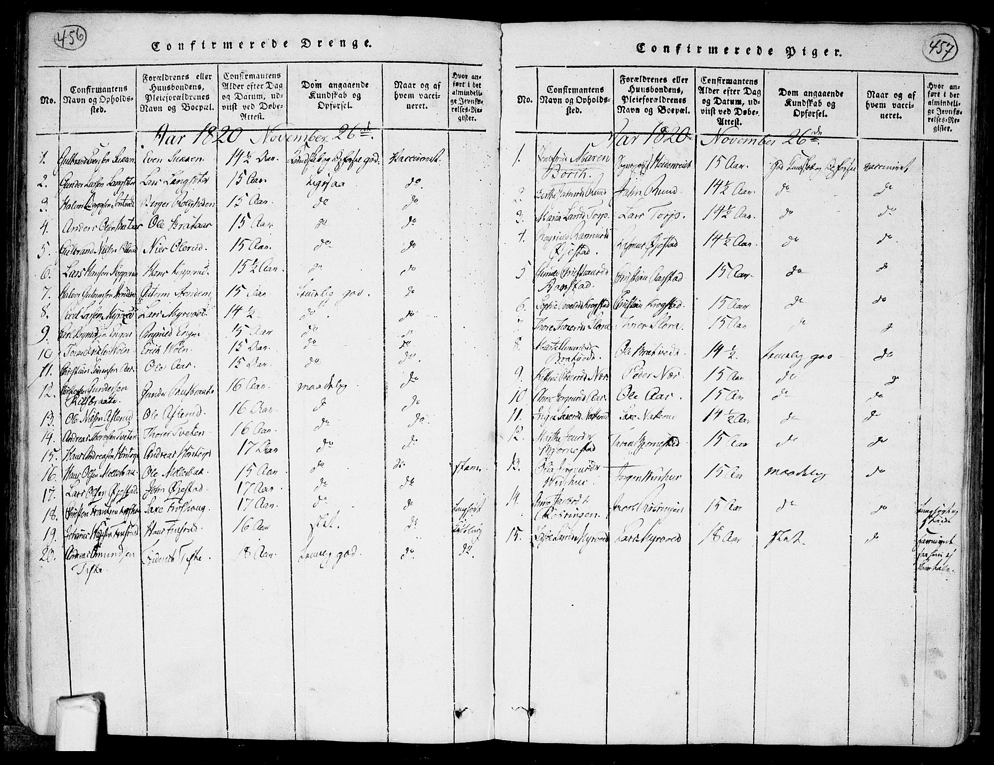 Trøgstad prestekontor Kirkebøker, AV/SAO-A-10925/F/Fa/L0006: Parish register (official) no. I 6, 1815-1844, p. 456-457