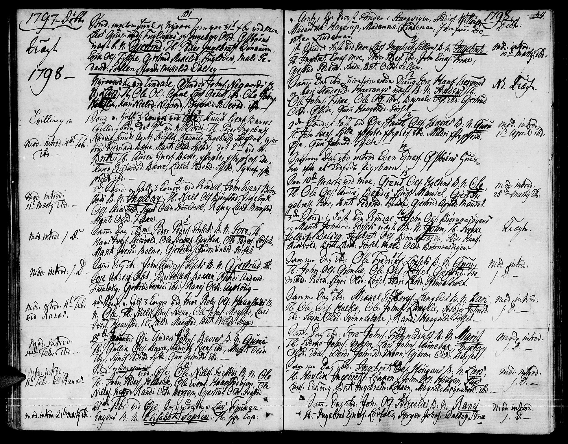 Ministerialprotokoller, klokkerbøker og fødselsregistre - Møre og Romsdal, SAT/A-1454/595/L1040: Parish register (official) no. 595A02, 1797-1819, p. 34