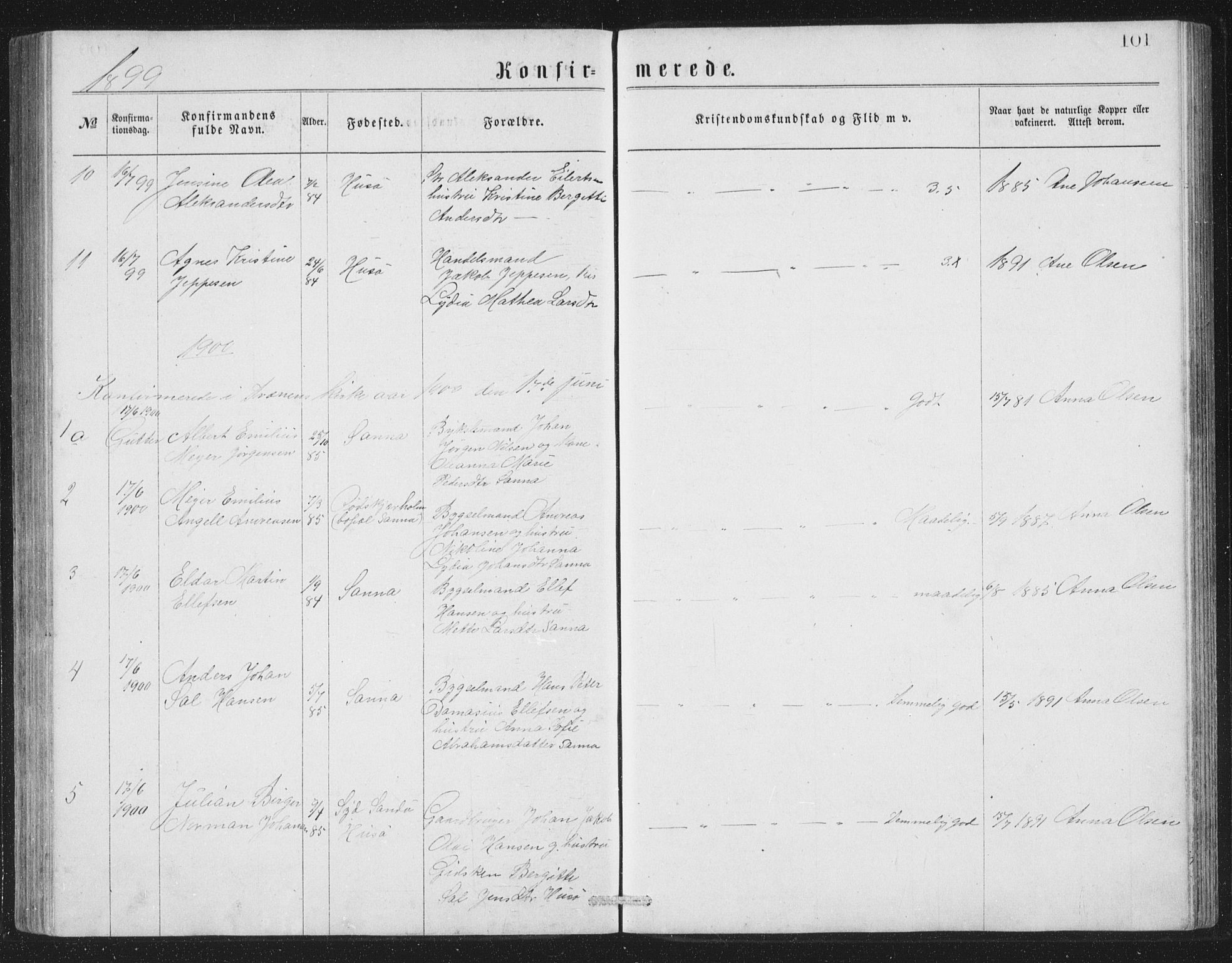 Ministerialprotokoller, klokkerbøker og fødselsregistre - Nordland, AV/SAT-A-1459/840/L0582: Parish register (copy) no. 840C02, 1874-1900, p. 101