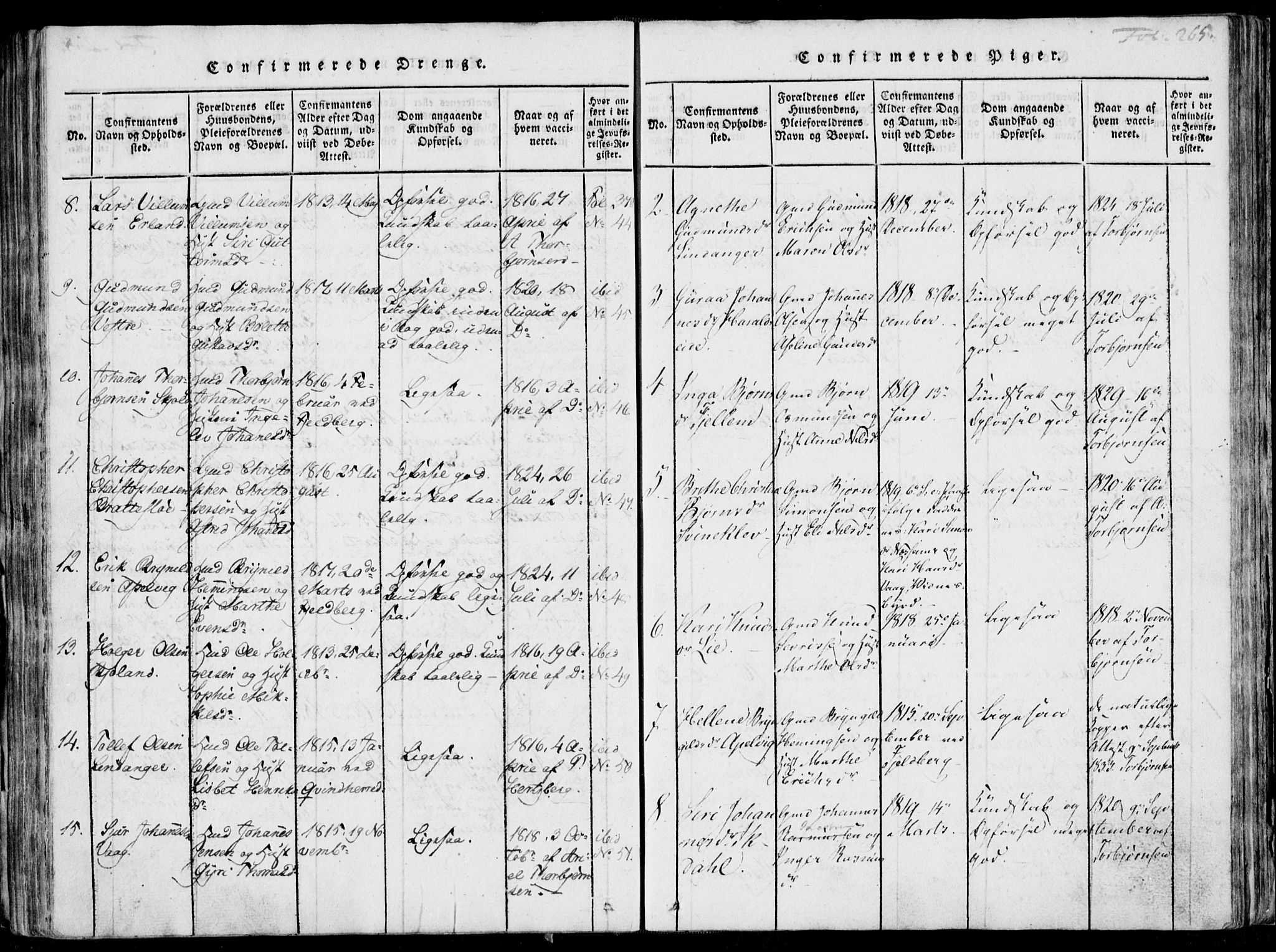 Skjold sokneprestkontor, AV/SAST-A-101847/H/Ha/Haa/L0003: Parish register (official) no. A 3, 1815-1835, p. 265