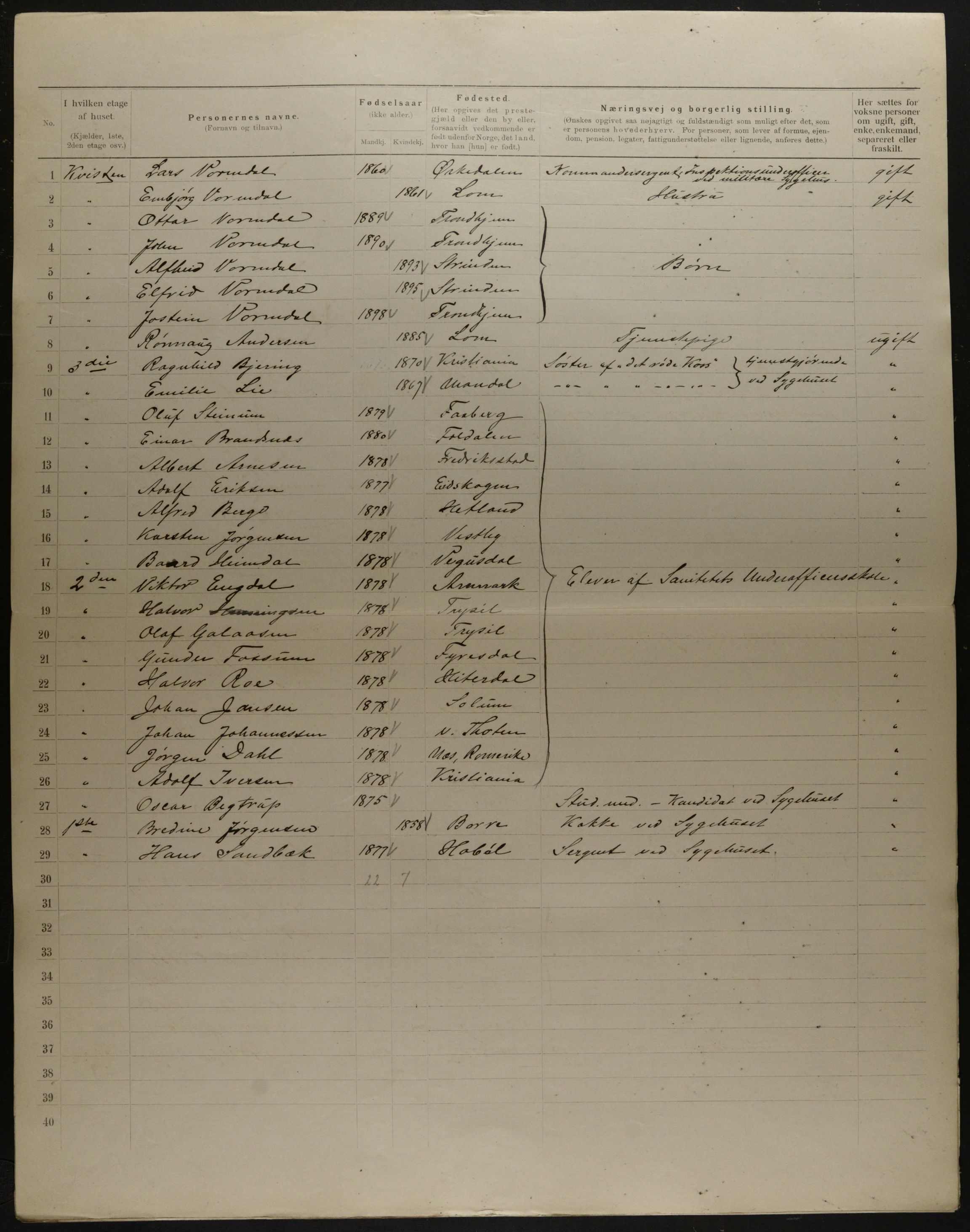 OBA, Municipal Census 1901 for Kristiania, 1901, p. 19516