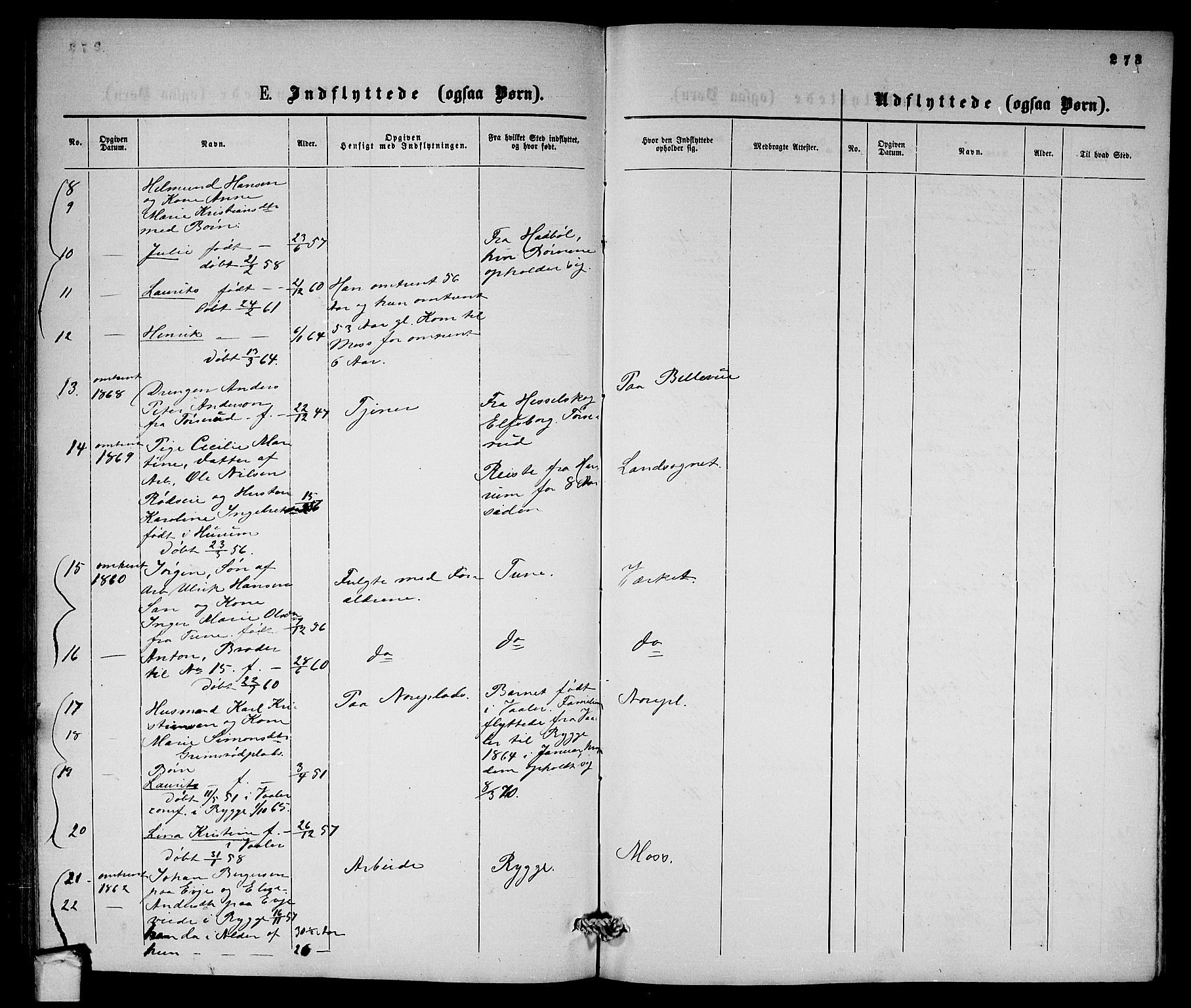 Moss prestekontor Kirkebøker, AV/SAO-A-2003/G/Ga/L0003: Parish register (copy) no. I 3, 1861-1872, p. 273