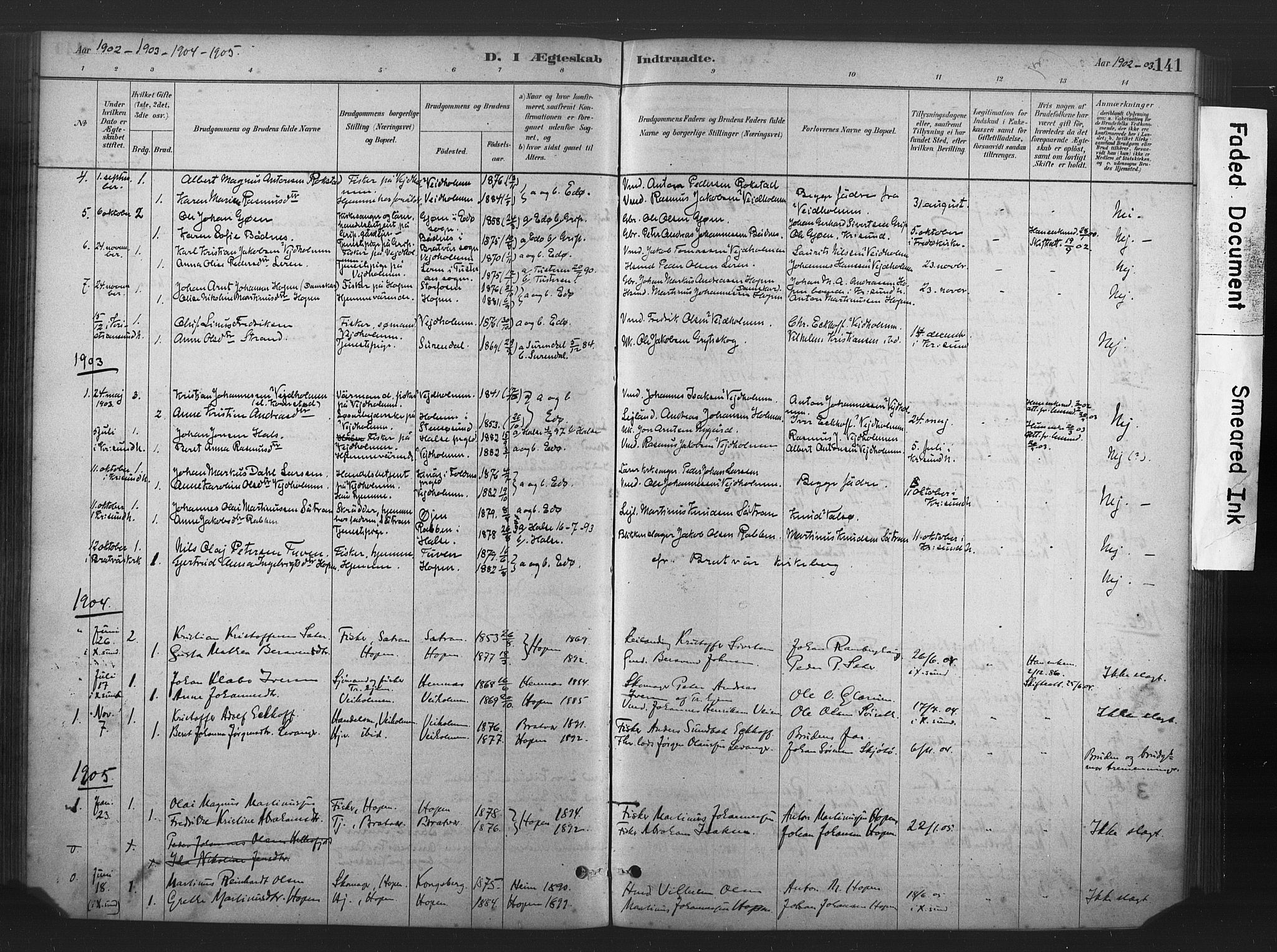 Ministerialprotokoller, klokkerbøker og fødselsregistre - Møre og Romsdal, SAT/A-1454/583/L0954: Parish register (official) no. 583A01, 1880-1906, p. 141