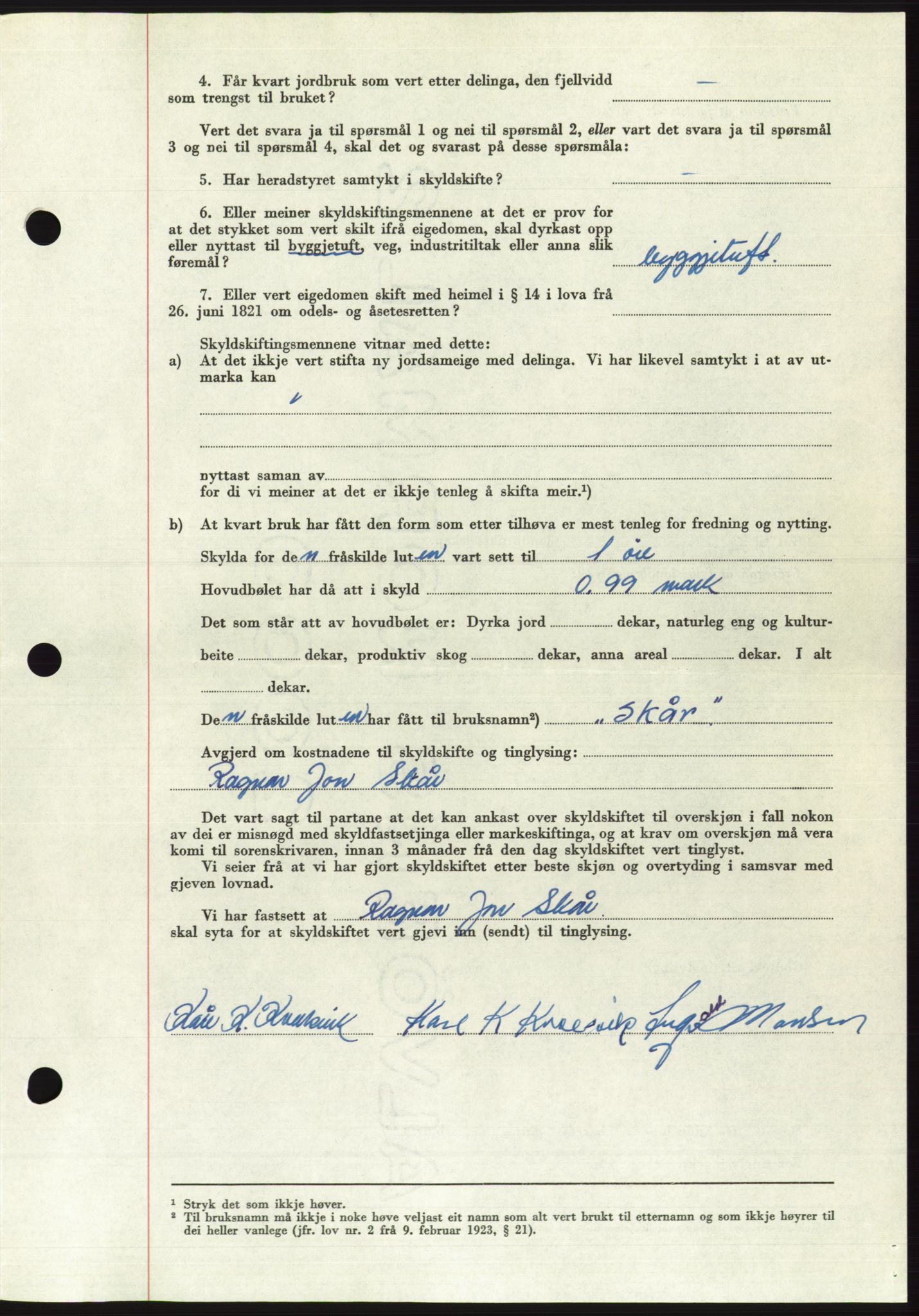 Søre Sunnmøre sorenskriveri, AV/SAT-A-4122/1/2/2C/L0108: Mortgage book no. 34A, 1957-1958, Diary no: : 2842/1957