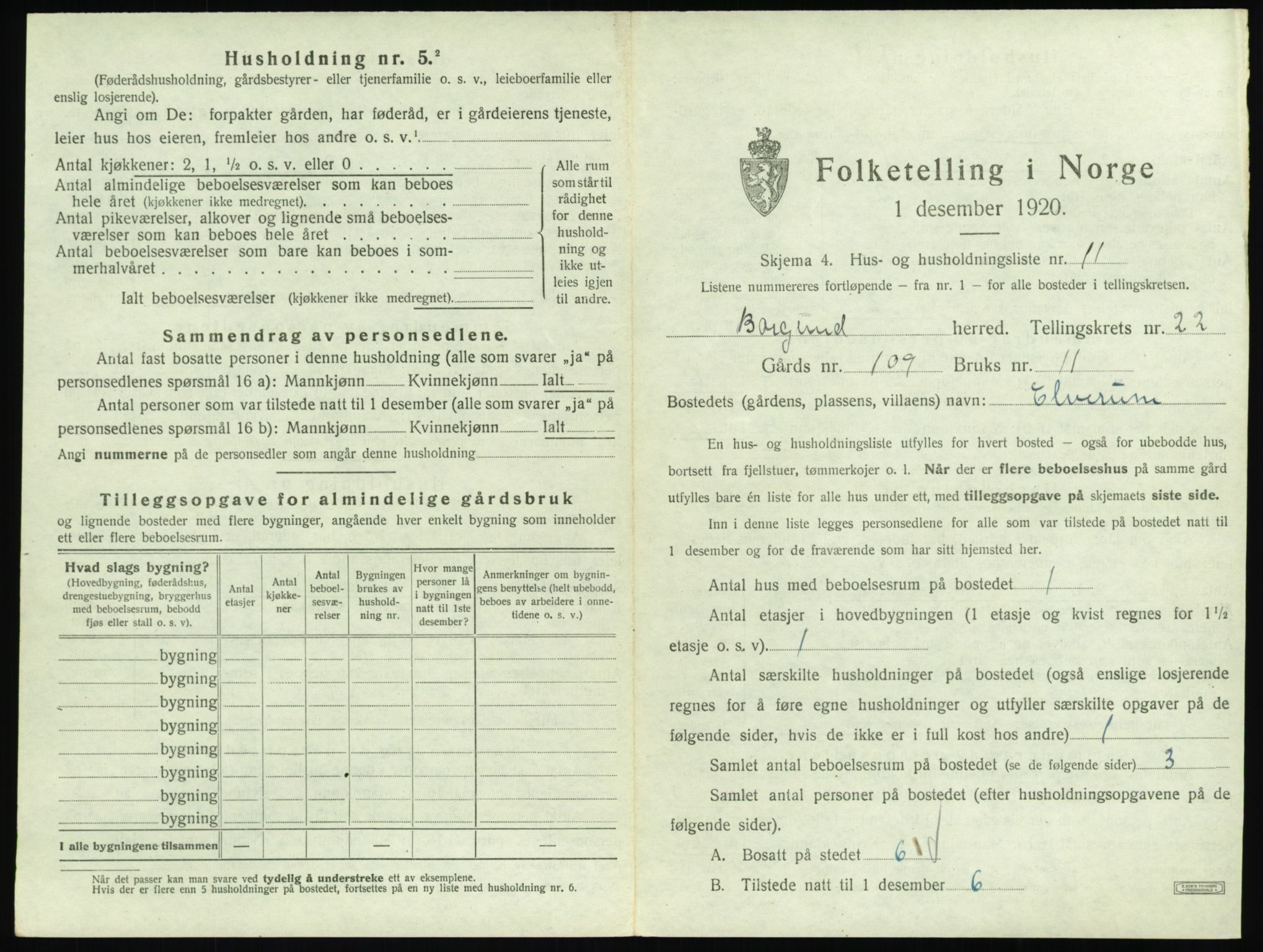 SAT, 1920 census for Borgund, 1920, p. 1828