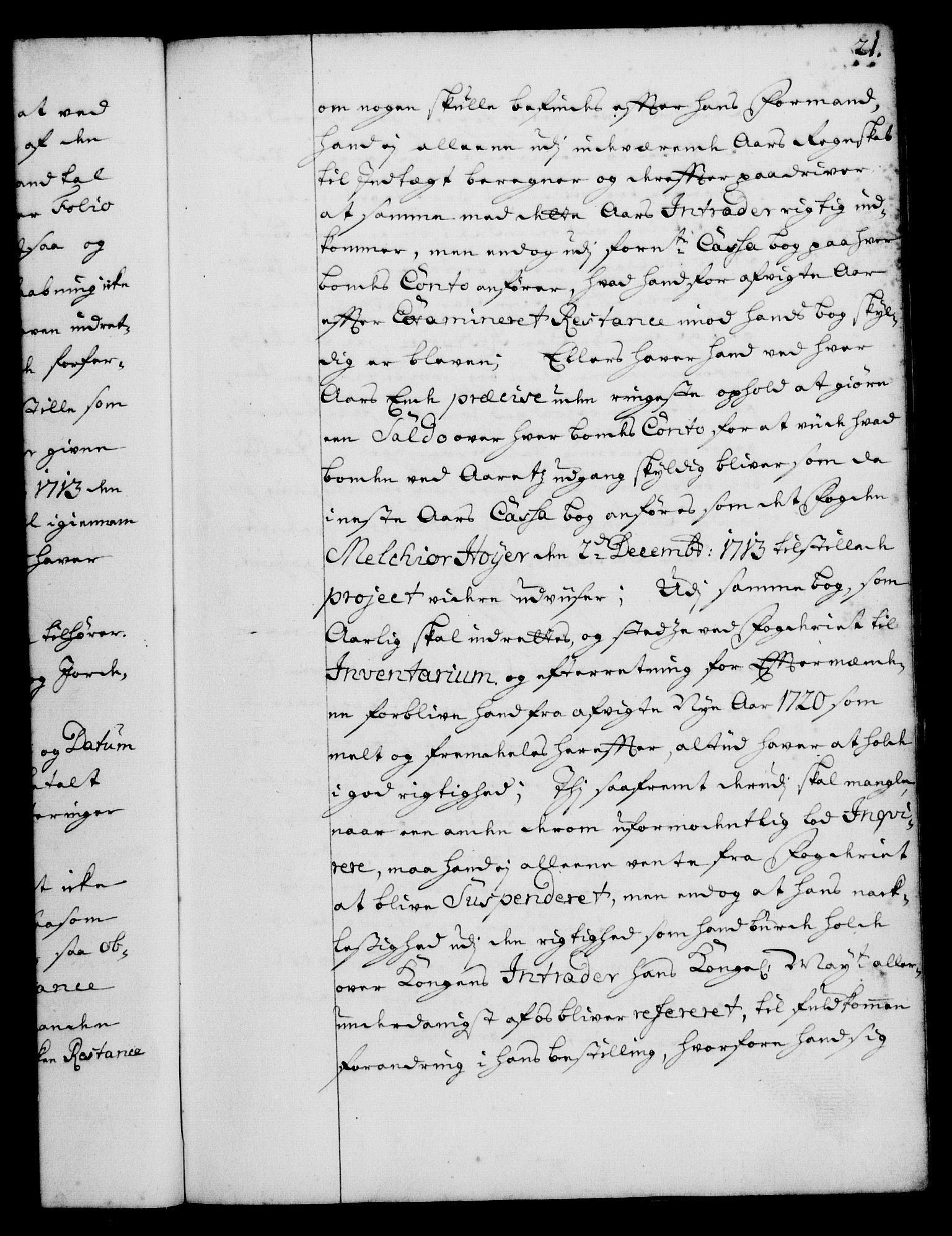 Rentekammeret, Kammerkanselliet, RA/EA-3111/G/Gg/Ggi/L0001: Norsk instruksjonsprotokoll med register (merket RK 53.34), 1720-1729, p. 21