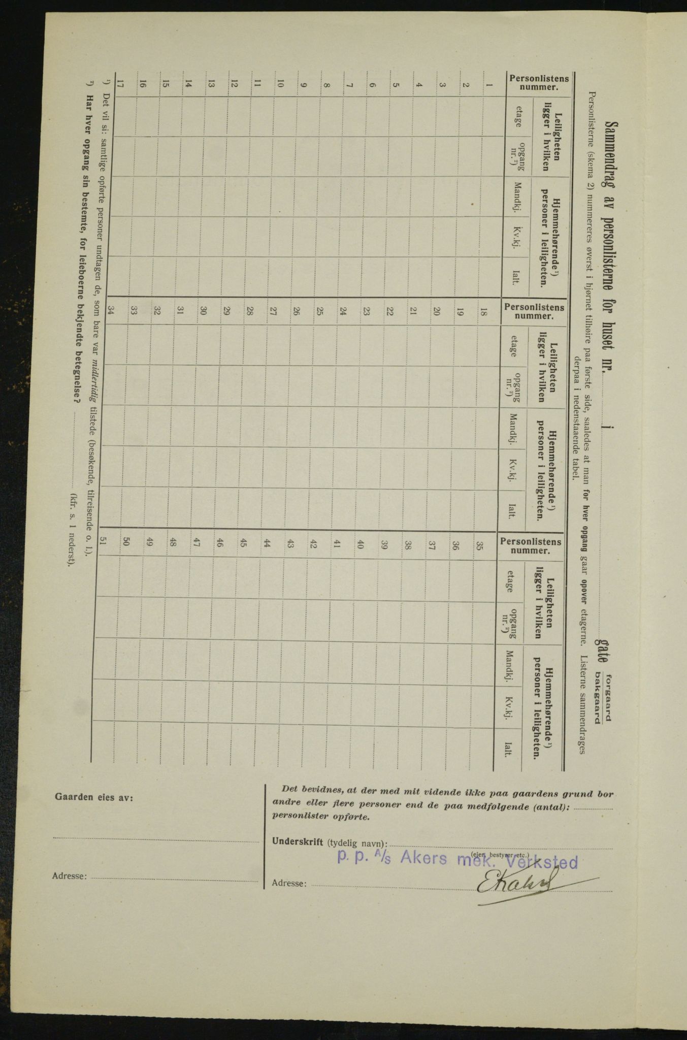 OBA, Municipal Census 1913 for Kristiania, 1913, p. 15914