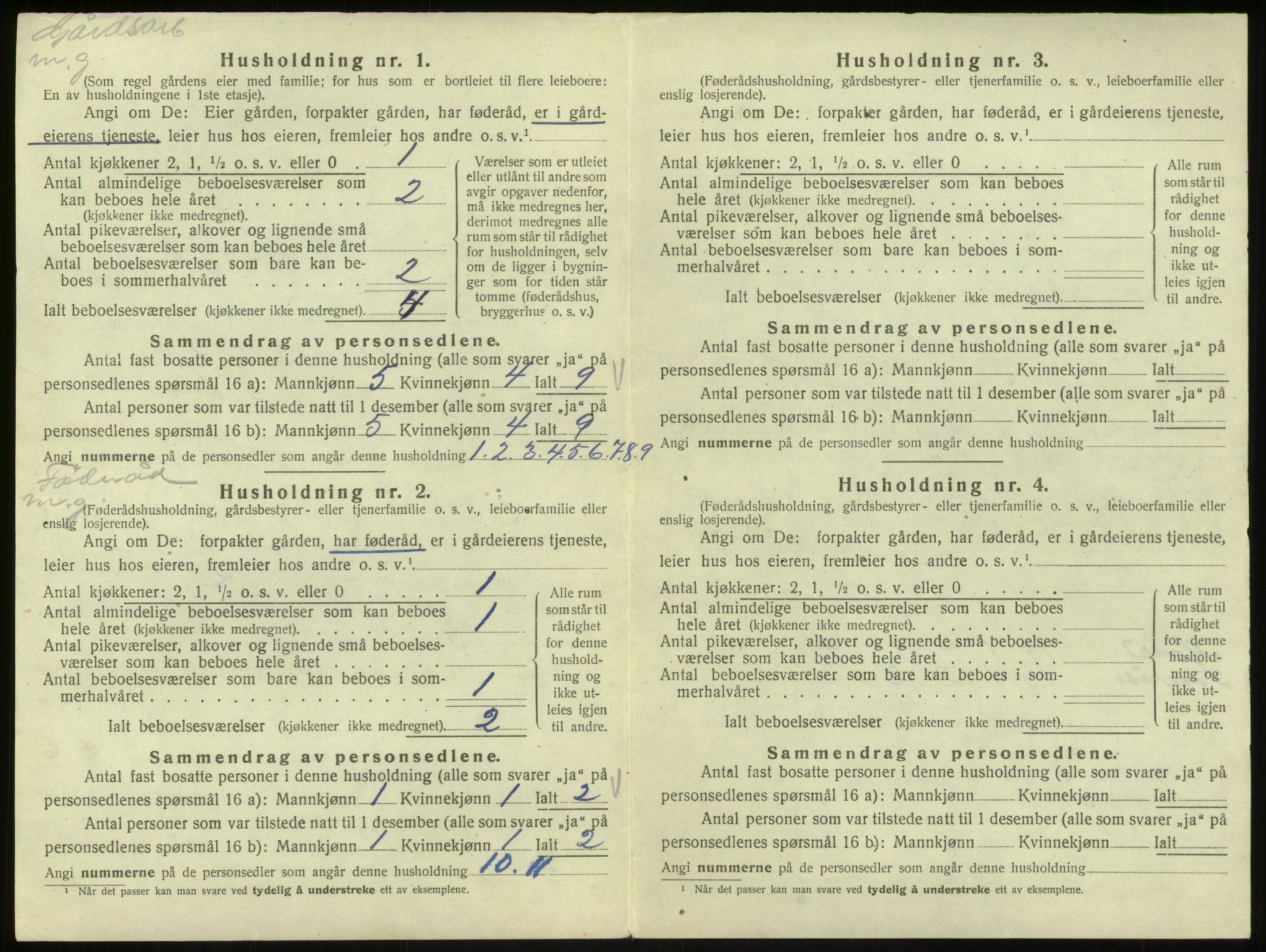 SAB, 1920 census for Hosanger, 1920, p. 645