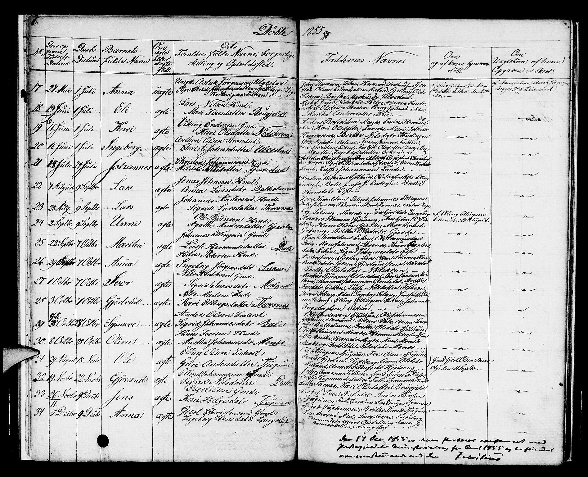 Balestrand sokneprestembete, AV/SAB-A-79601/H/Hab/Haba/L0001: Parish register (copy) no. A 1, 1853-1880, p. 6