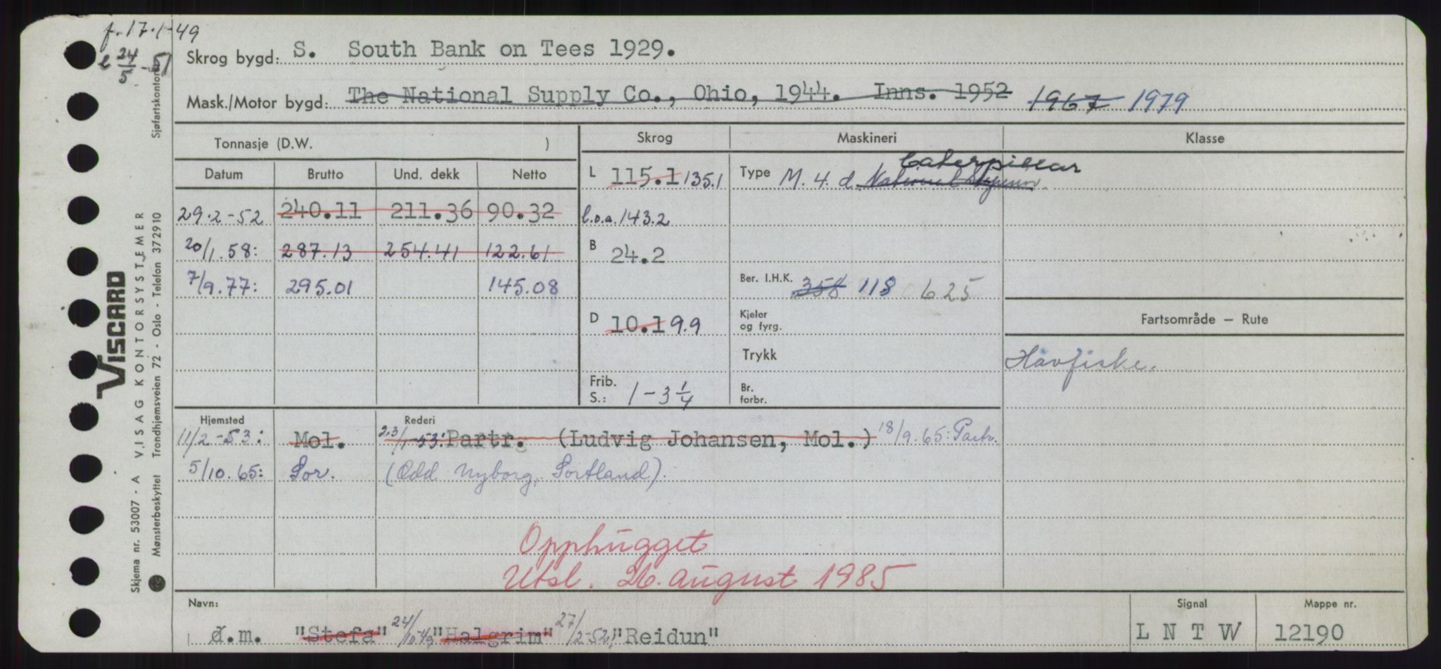 Sjøfartsdirektoratet med forløpere, Skipsmålingen, RA/S-1627/H/Hd/L0030: Fartøy, Q-Riv, p. 349