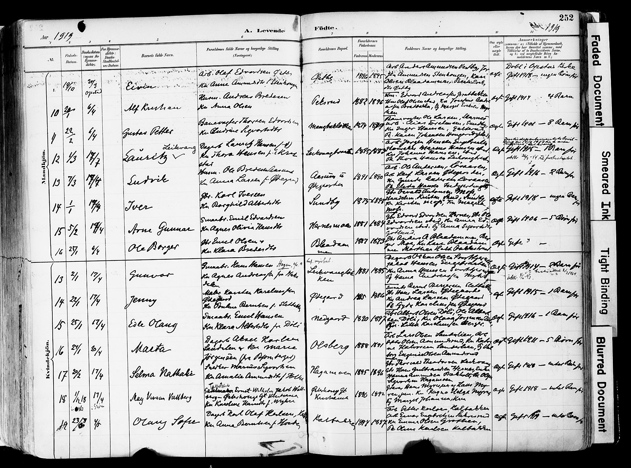 Sør-Odal prestekontor, AV/SAH-PREST-030/H/Ha/Haa/L0006: Parish register (official) no. 6, 1886-1931, p. 252