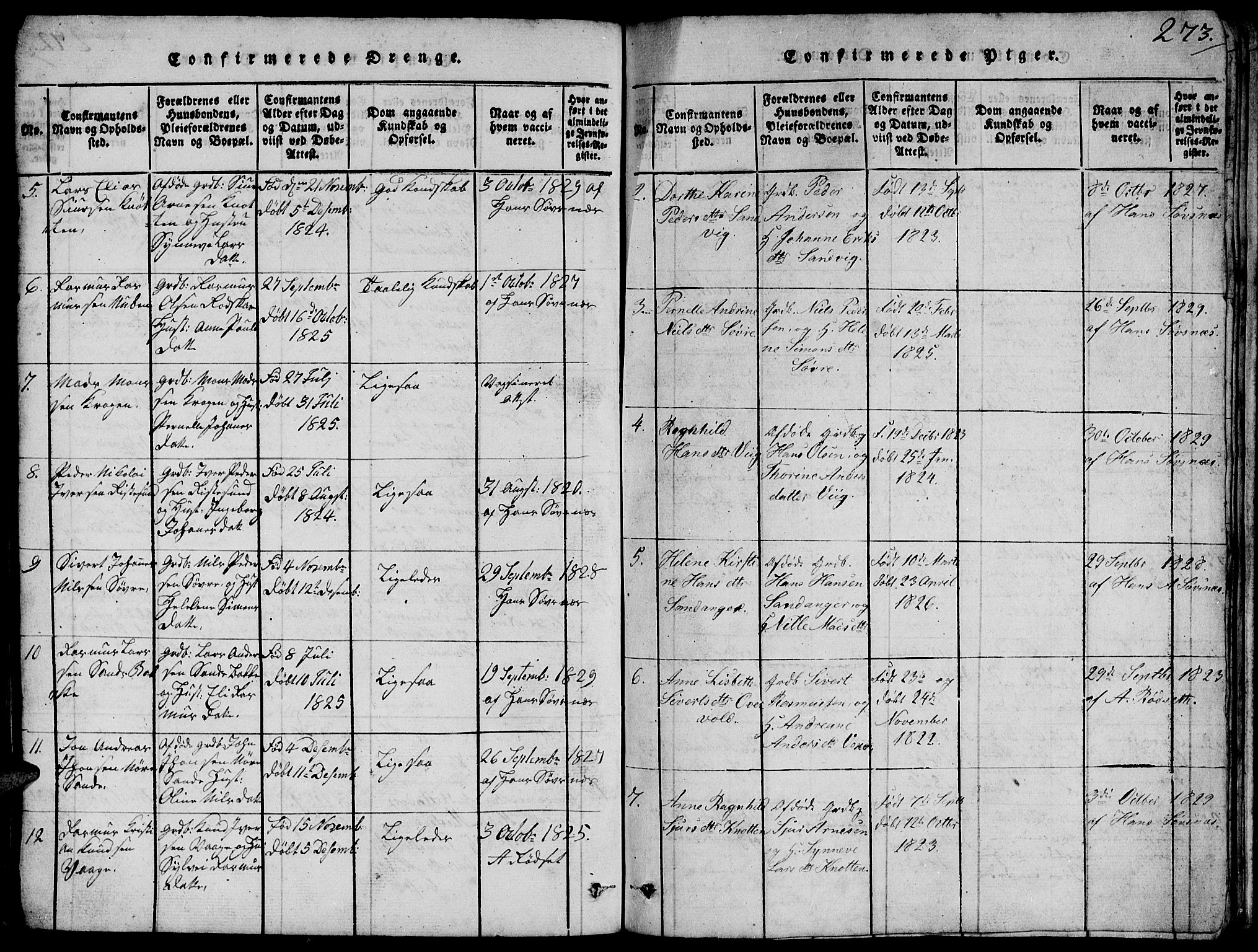 Ministerialprotokoller, klokkerbøker og fødselsregistre - Møre og Romsdal, SAT/A-1454/503/L0046: Parish register (copy) no. 503C01, 1816-1842, p. 273
