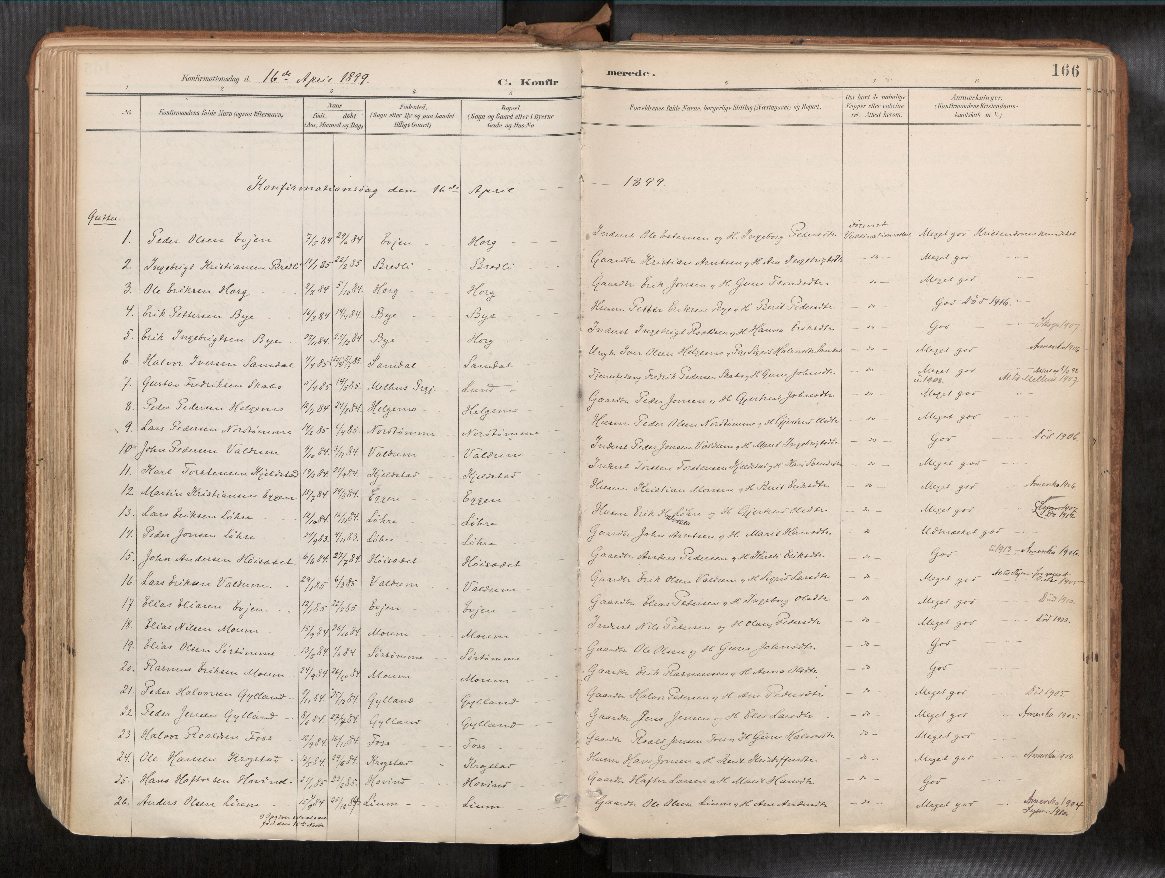 Ministerialprotokoller, klokkerbøker og fødselsregistre - Sør-Trøndelag, SAT/A-1456/692/L1105b: Parish register (official) no. 692A06, 1891-1934, p. 166
