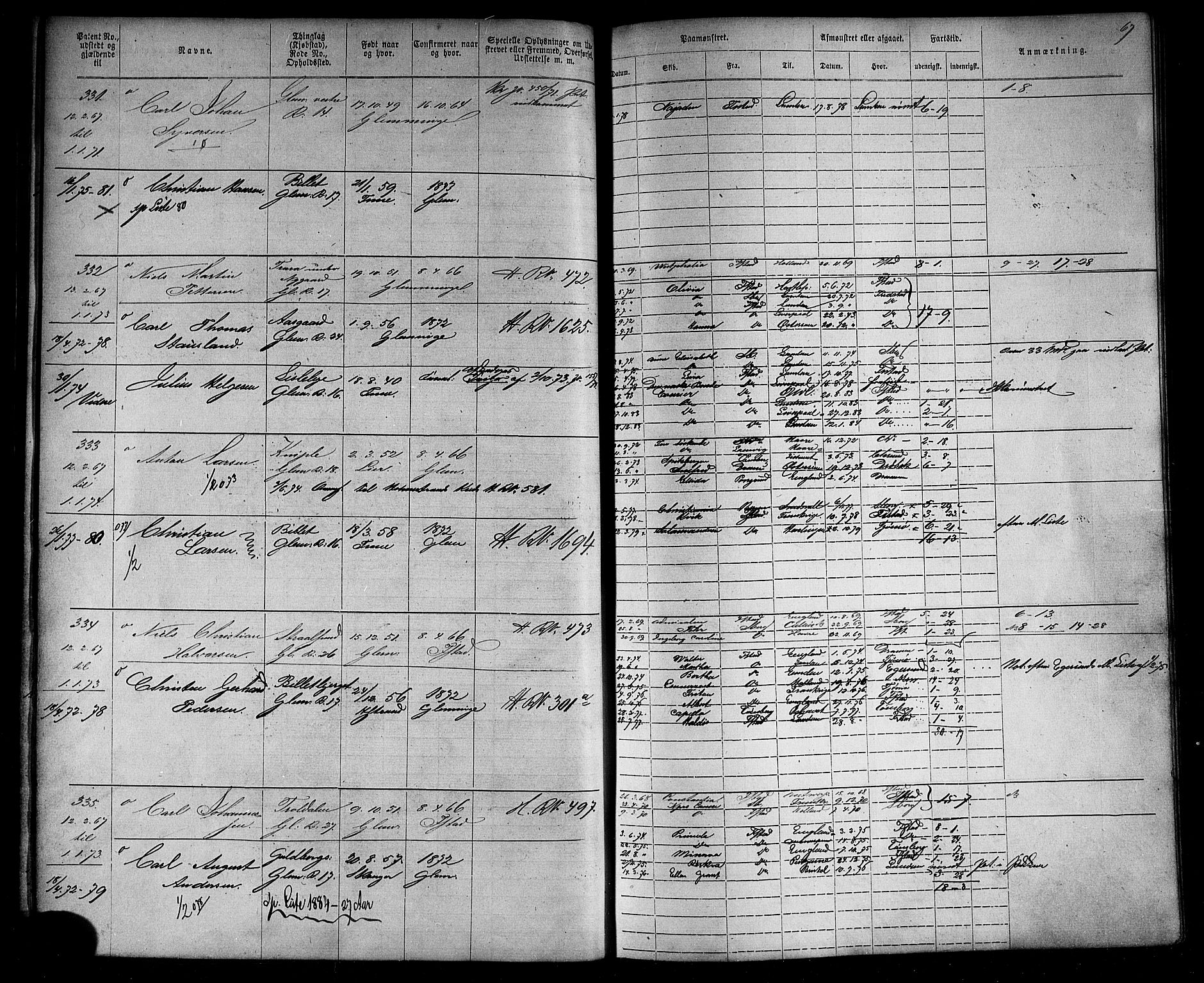 Fredrikstad mønstringskontor, AV/SAO-A-10569b/F/Fc/Fca/L0003: Annotasjonsrulle, 1868-1885, p. 71