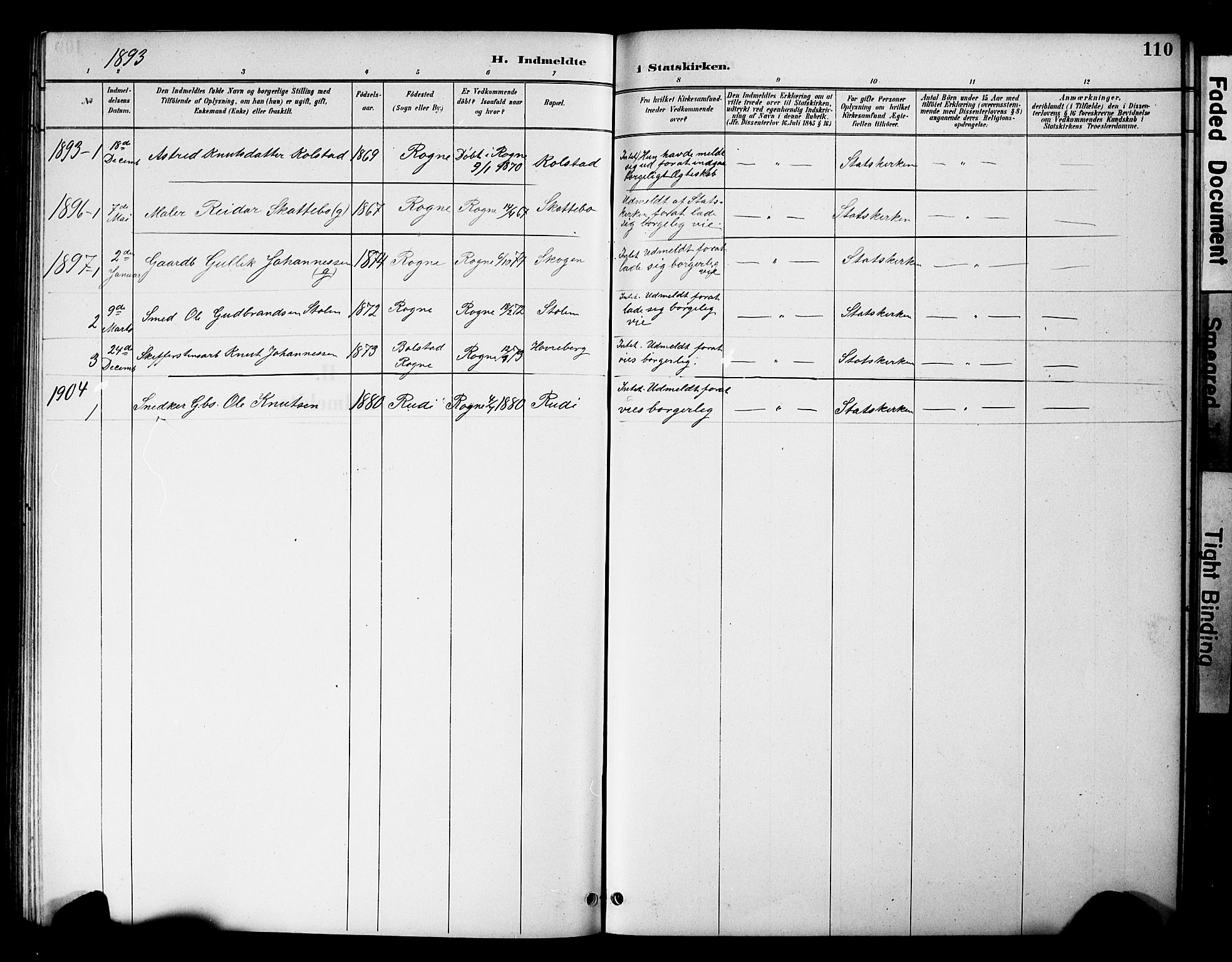 Øystre Slidre prestekontor, SAH/PREST-138/H/Ha/Hab/L0005: Parish register (copy) no. 5, 1887-1910, p. 110