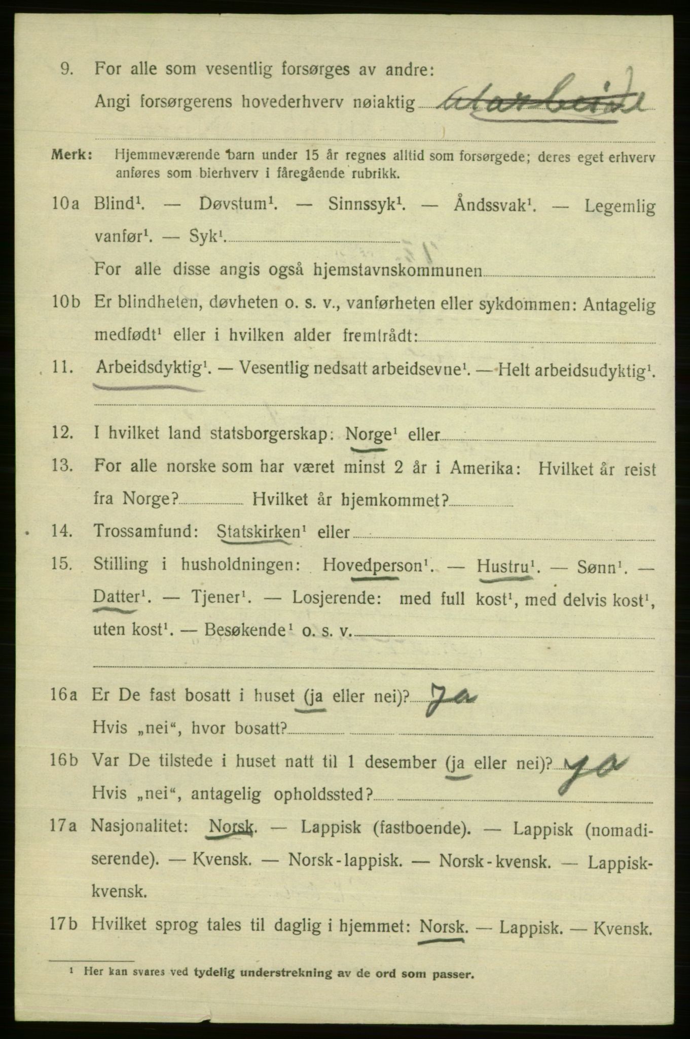 SATØ, 1920 census for Vardø, 1920, p. 4923