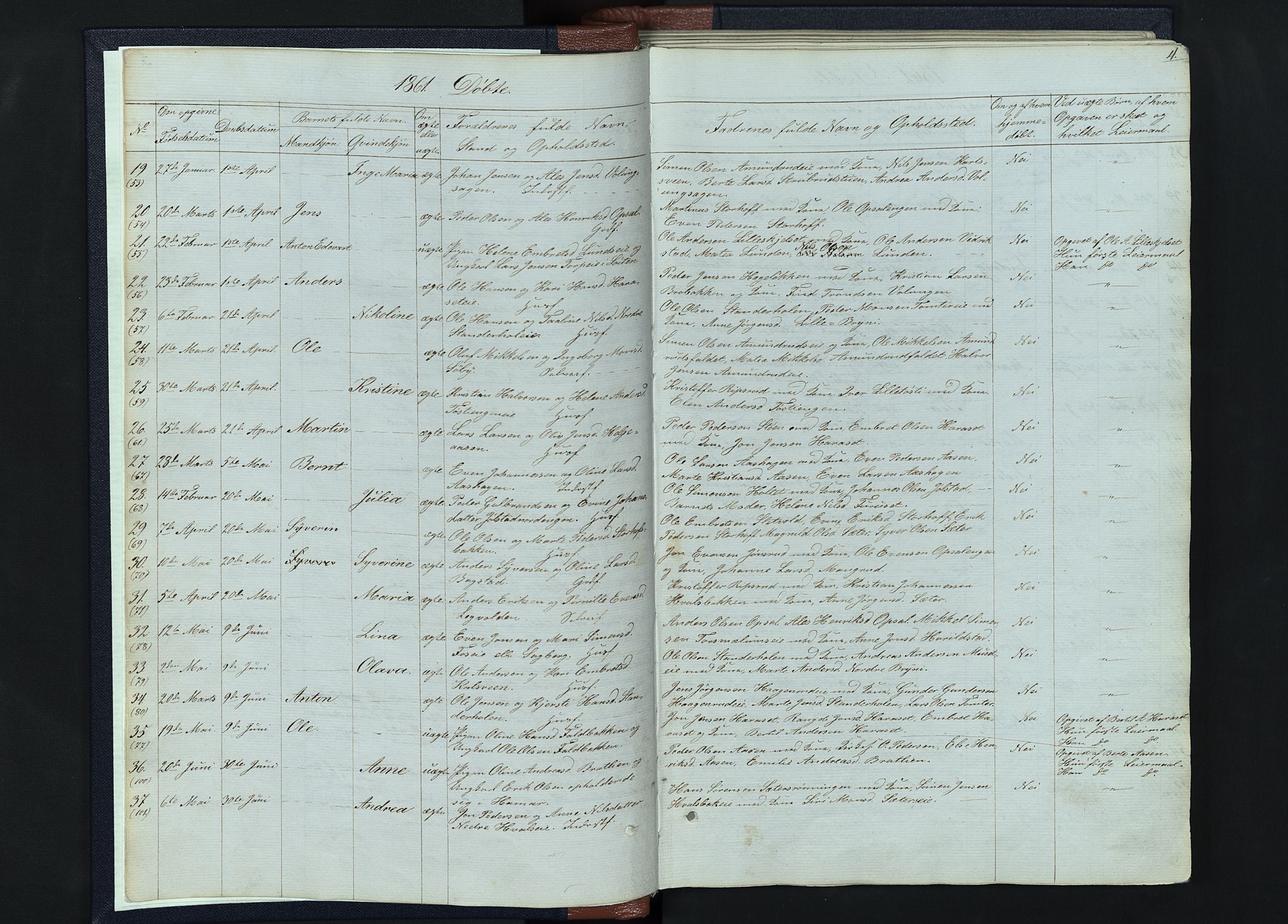 Romedal prestekontor, SAH/PREST-004/L/L0010: Parish register (copy) no. 10, 1860-1895, p. 4