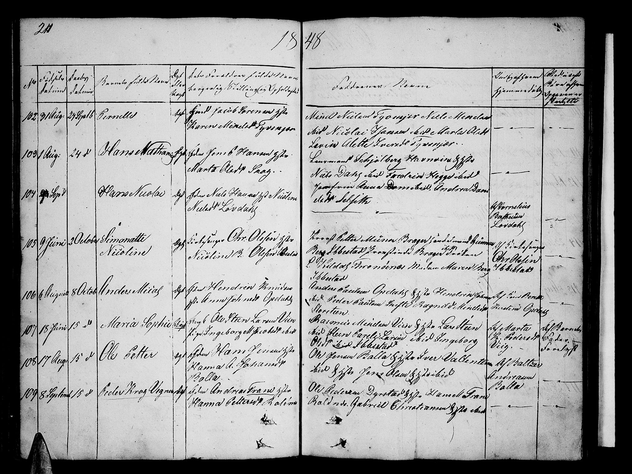 Ibestad sokneprestembete, AV/SATØ-S-0077/H/Ha/Hab/L0003klokker: Parish register (copy) no. 3, 1833-1852, p. 211