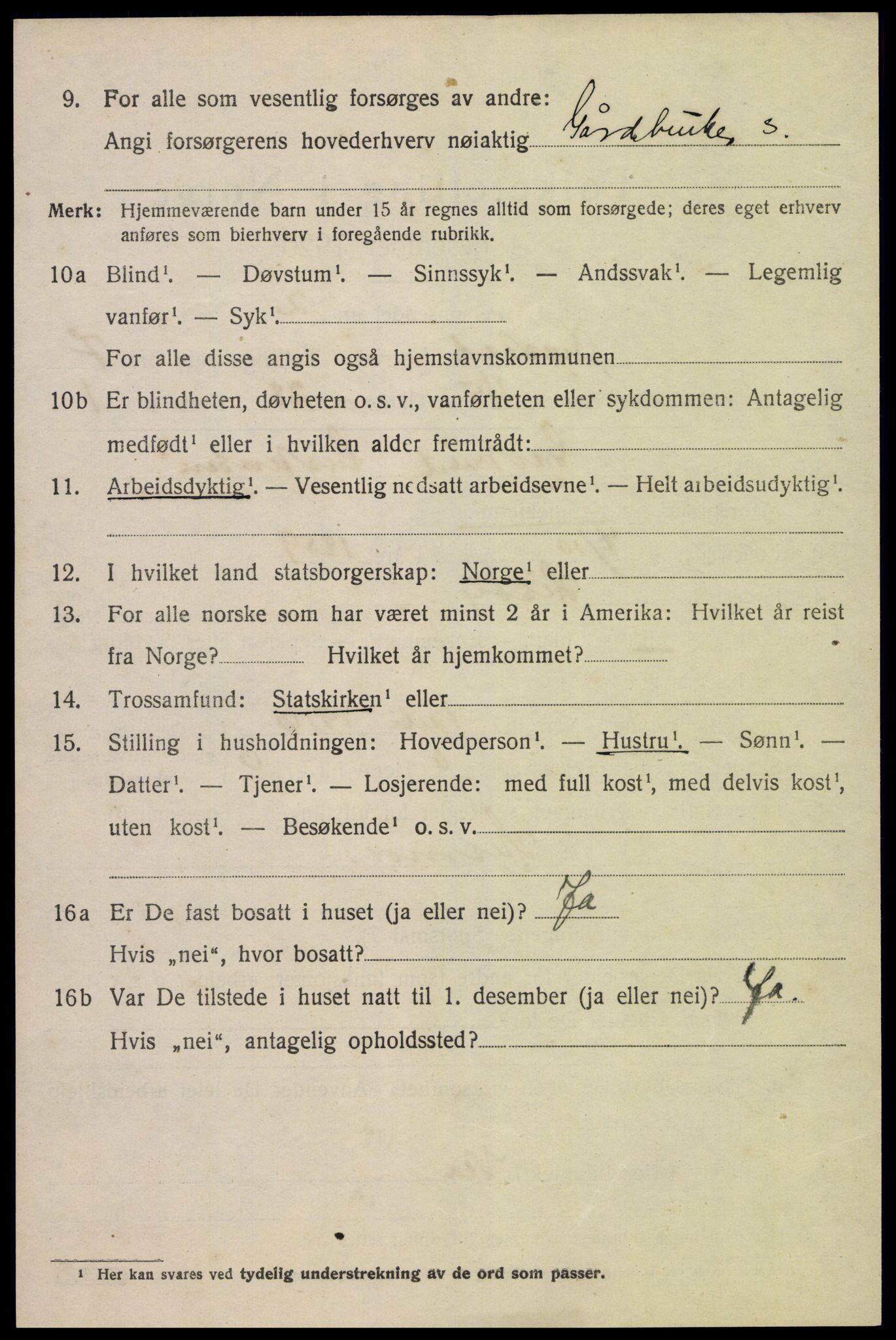 SAK, 1920 census for Øyestad, 1920, p. 5261