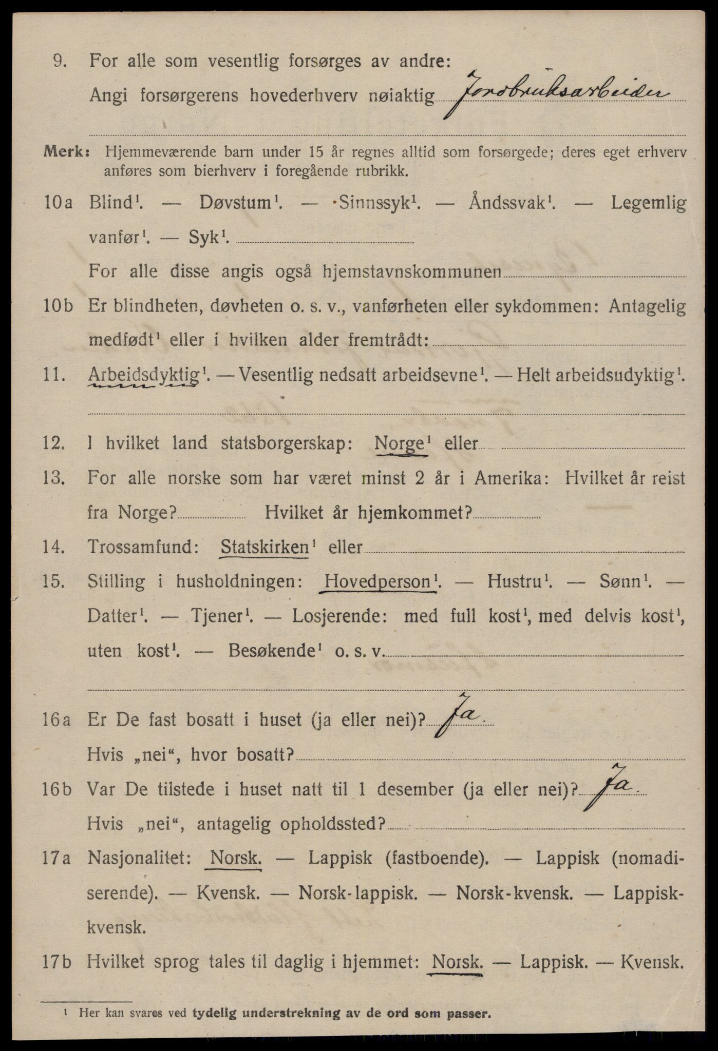 SAT, 1920 census for Byneset, 1920, p. 713