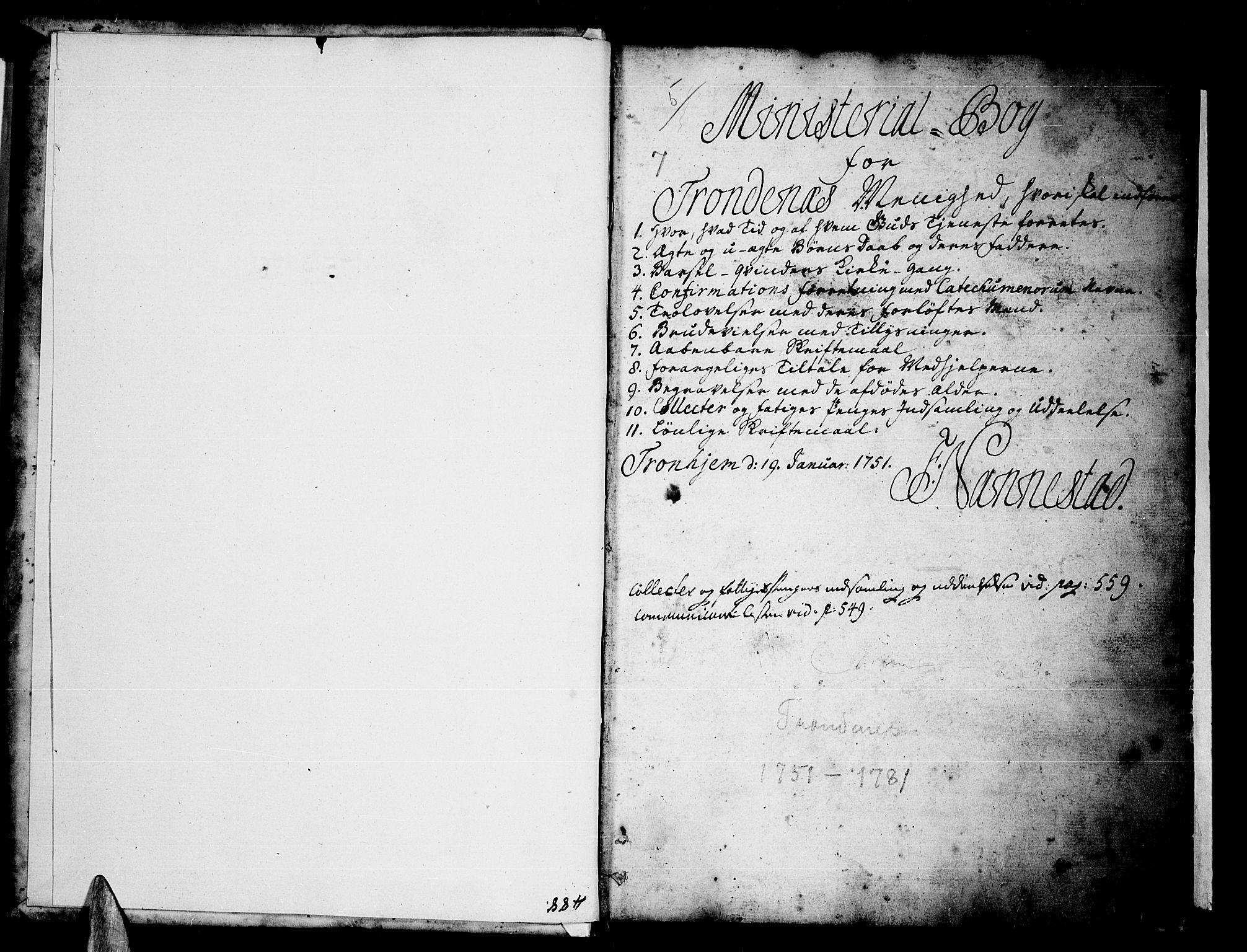 Trondenes sokneprestkontor, SATØ/S-1319/H/Ha/L0002kirke: Parish register (official) no. 2, 1751-1781, p. 0-1