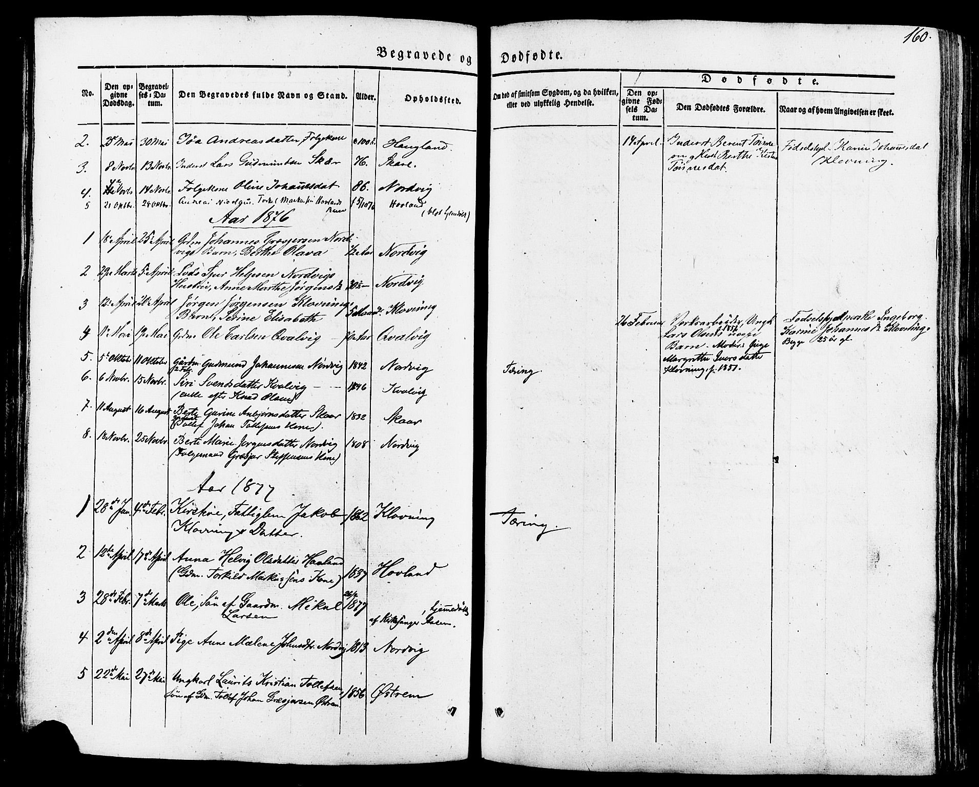 Torvastad sokneprestkontor, AV/SAST-A -101857/H/Ha/Haa/L0007: Parish register (official) no. A 7, 1838-1882, p. 160