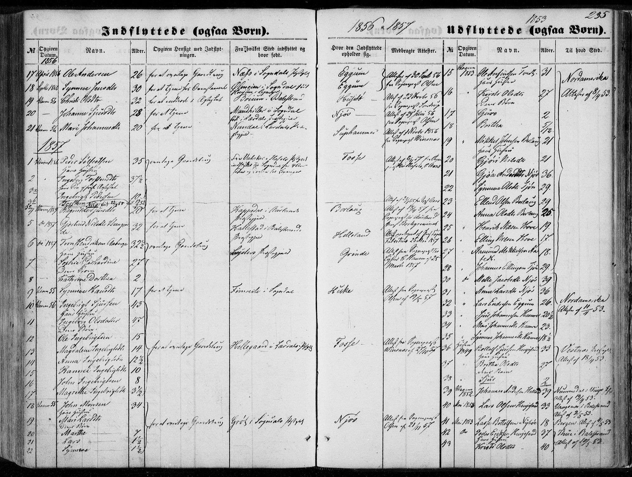 Leikanger sokneprestembete, AV/SAB-A-81001/H/Haa/Haaa/L0008: Parish register (official) no. A 8, 1852-1868, p. 235