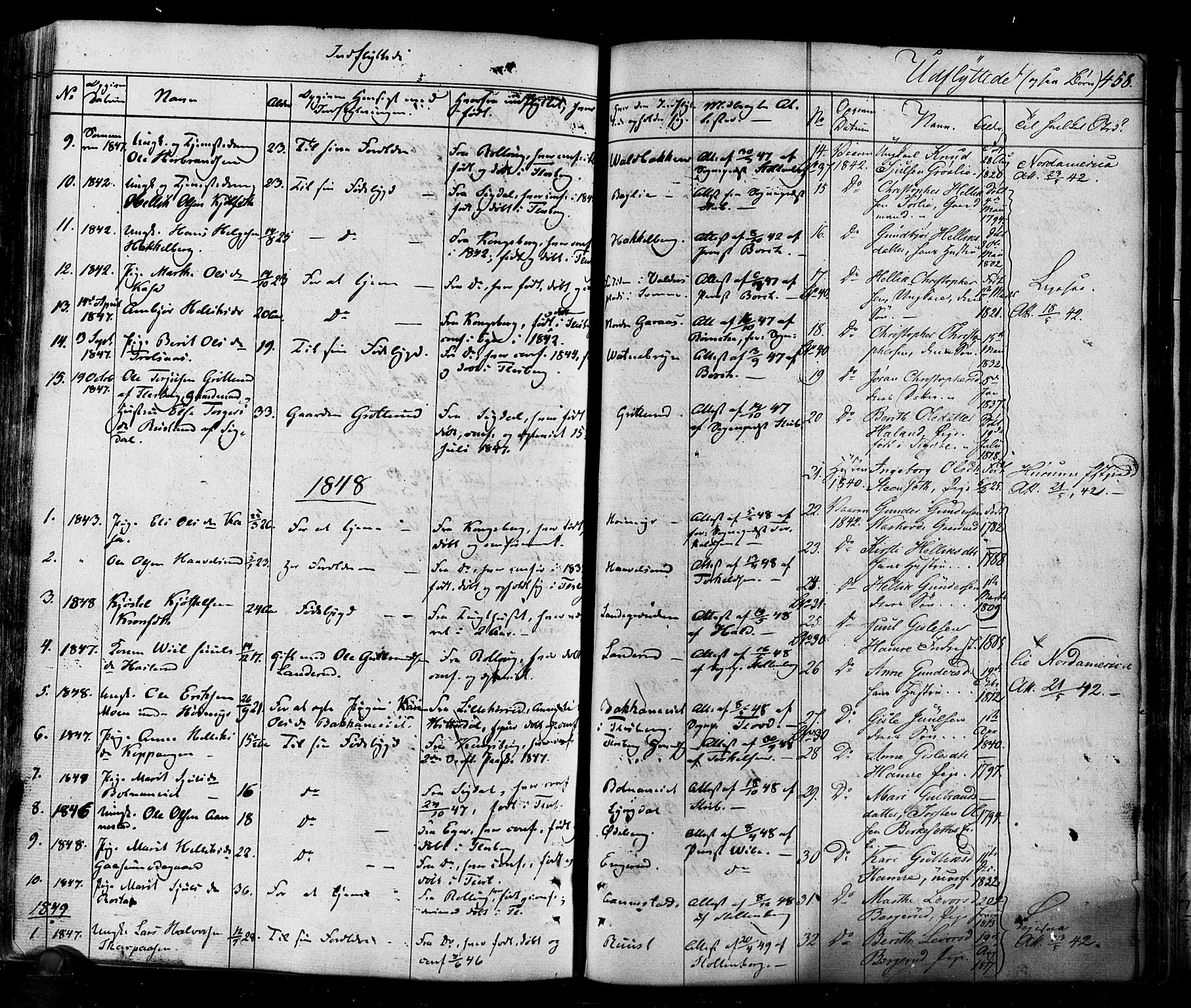 Flesberg kirkebøker, SAKO/A-18/F/Fa/L0006: Parish register (official) no. I 6, 1834-1860, p. 458