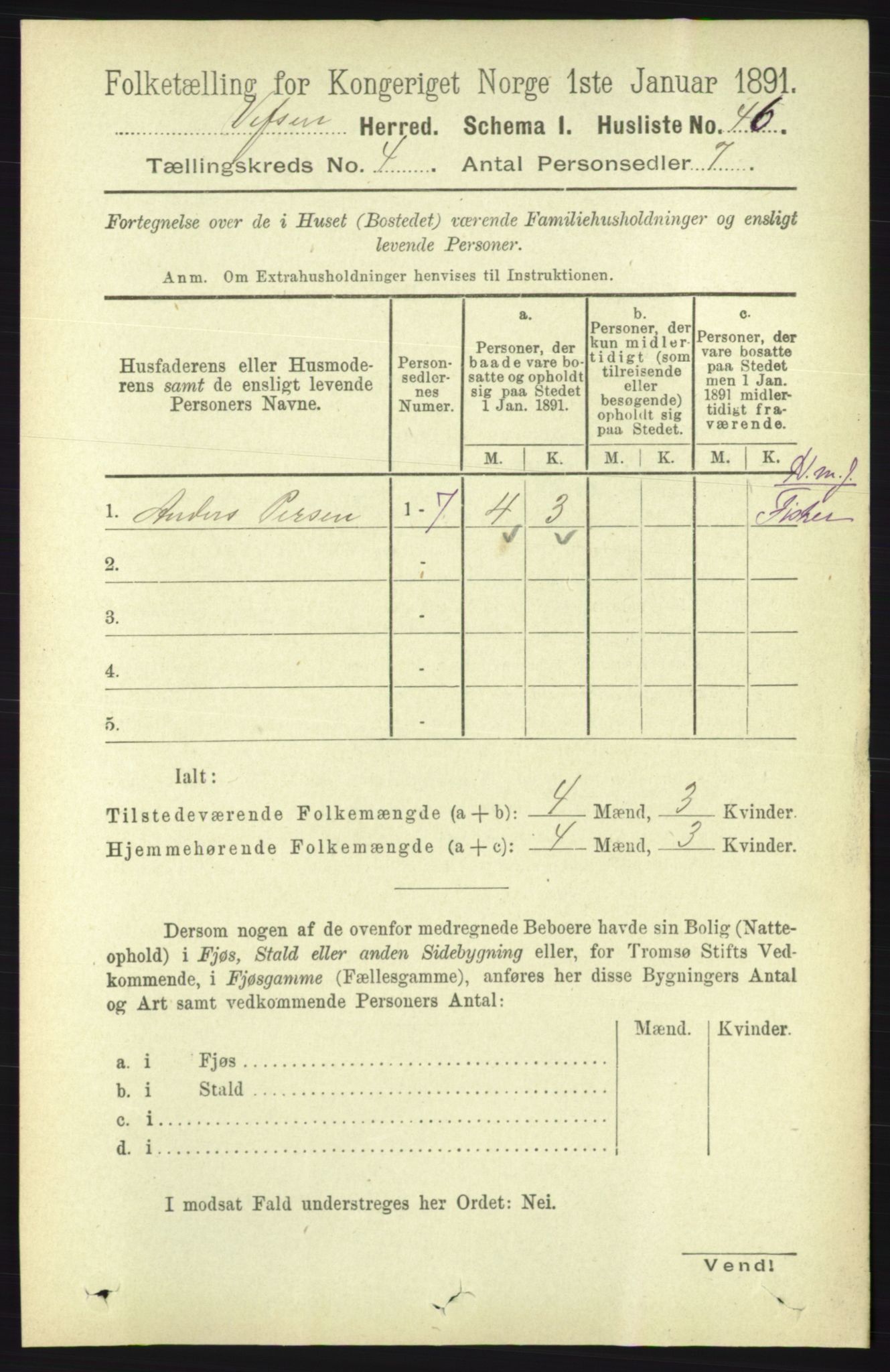 RA, 1891 census for 1824 Vefsn, 1891, p. 1608