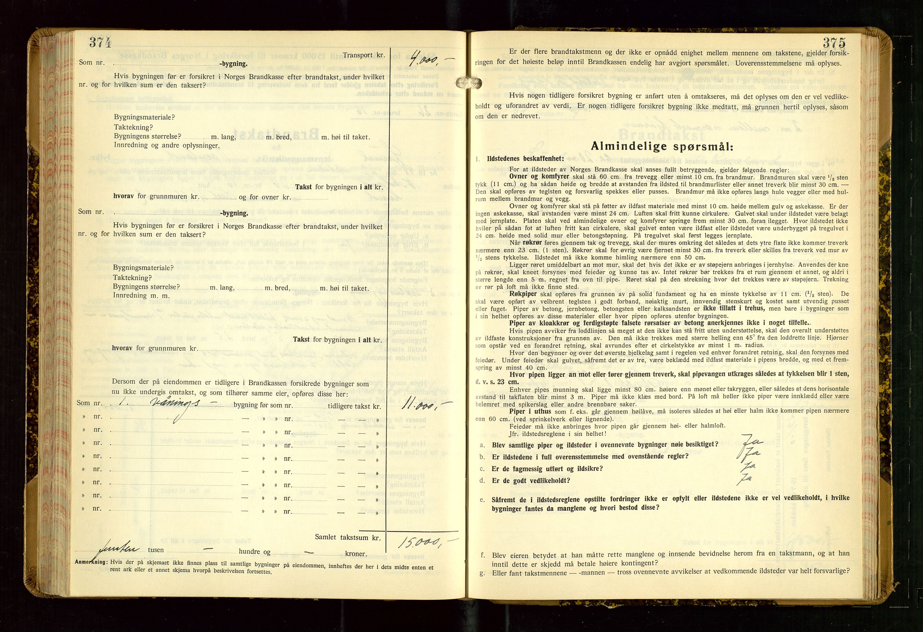 Lund lensmannskontor, AV/SAST-A-100303/Gob/L0006: "Brandtakstprotokoll", 1938-1951, p. 374-375