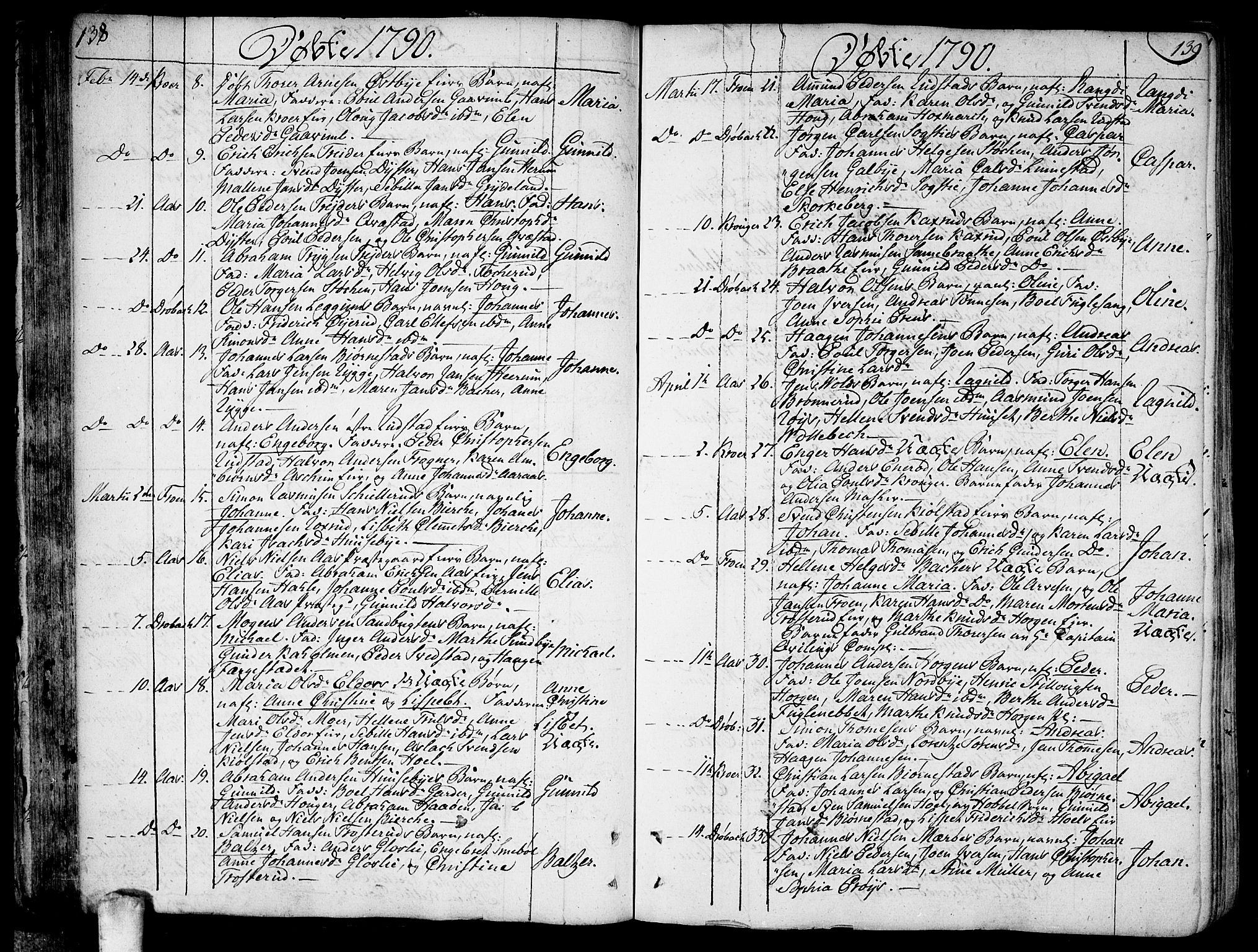 Ås prestekontor Kirkebøker, SAO/A-10894/F/Fa/L0002: Parish register (official) no. I 2, 1778-1813, p. 138-139