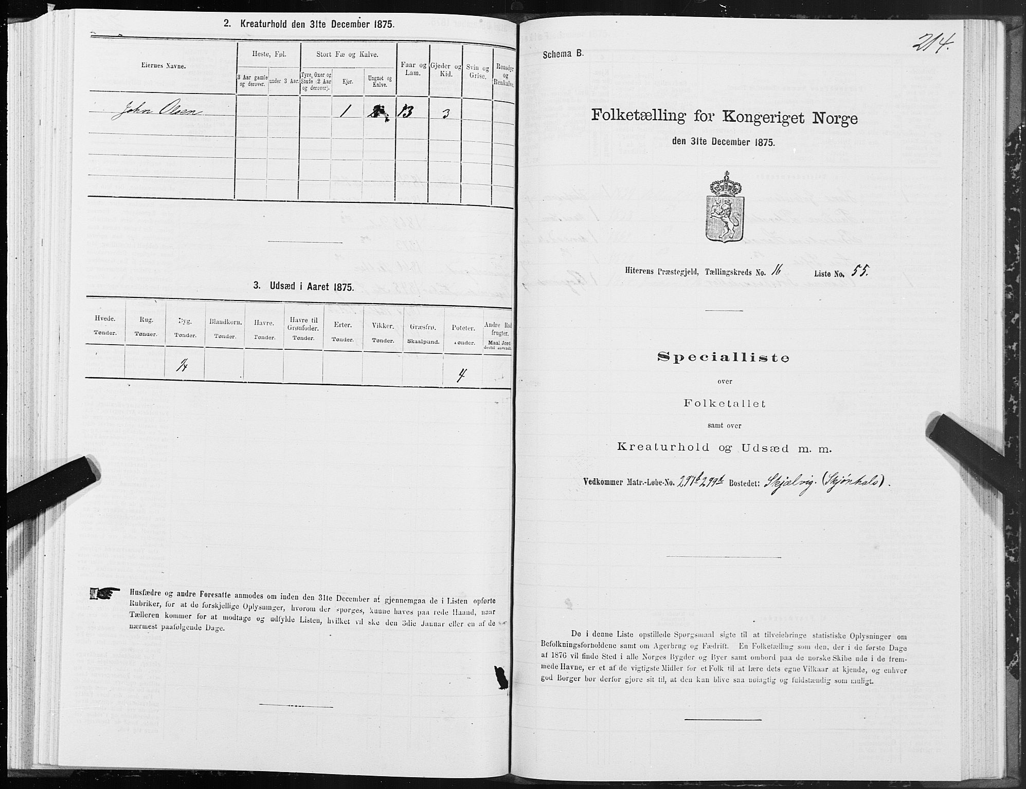 SAT, 1875 census for 1617P Hitra, 1875, p. 8214