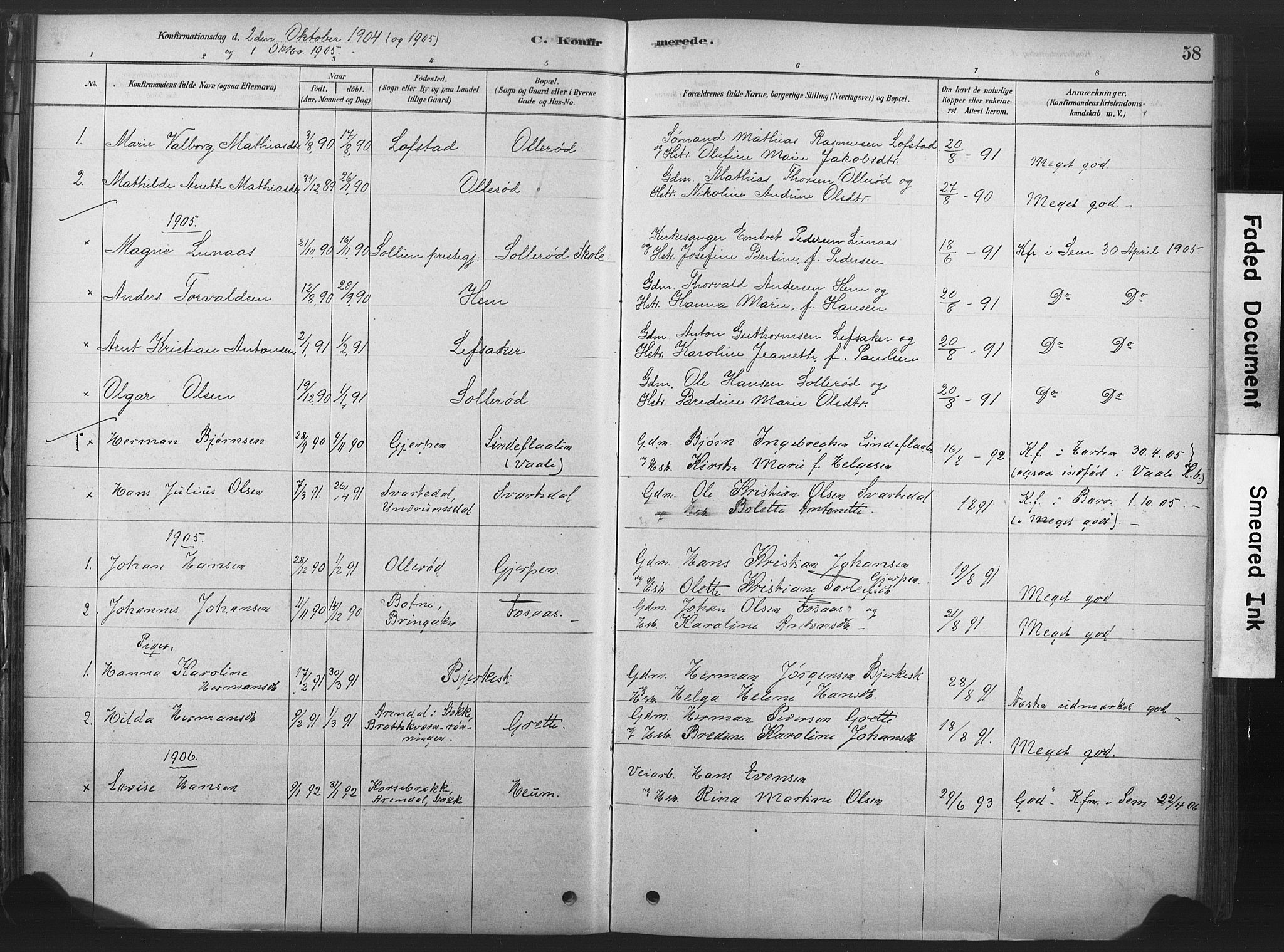 Våle kirkebøker, SAKO/A-334/F/Fb/L0002: Parish register (official) no. II 2, 1878-1907, p. 58