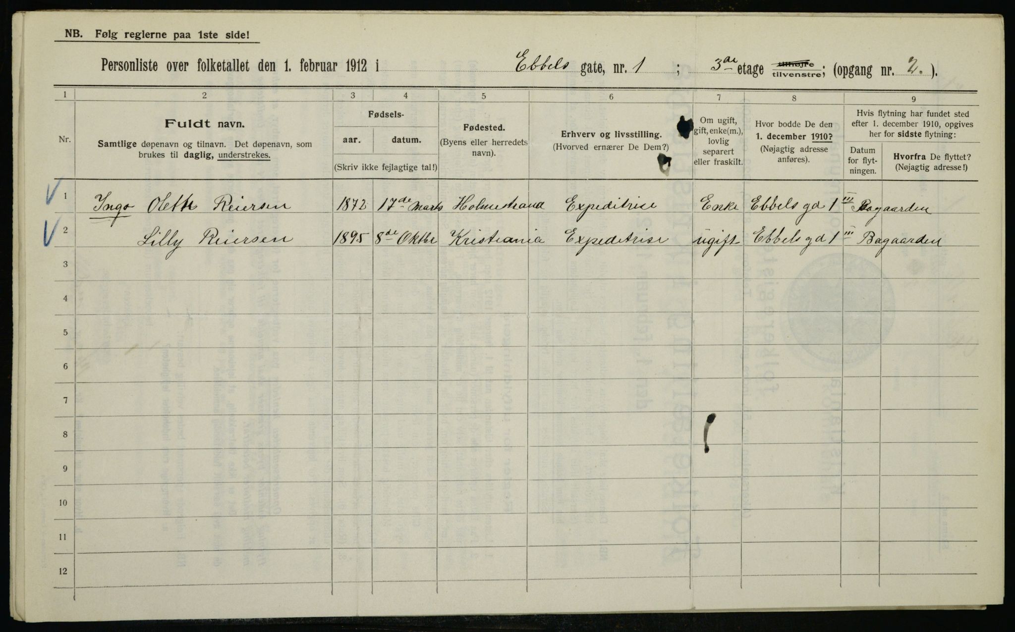 OBA, Municipal Census 1912 for Kristiania, 1912, p. 17979