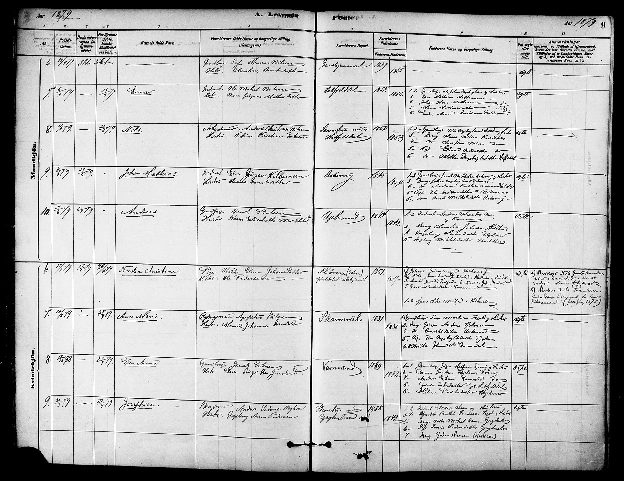 Ministerialprotokoller, klokkerbøker og fødselsregistre - Nordland, AV/SAT-A-1459/823/L0325: Parish register (official) no. 823A02, 1878-1898, p. 9