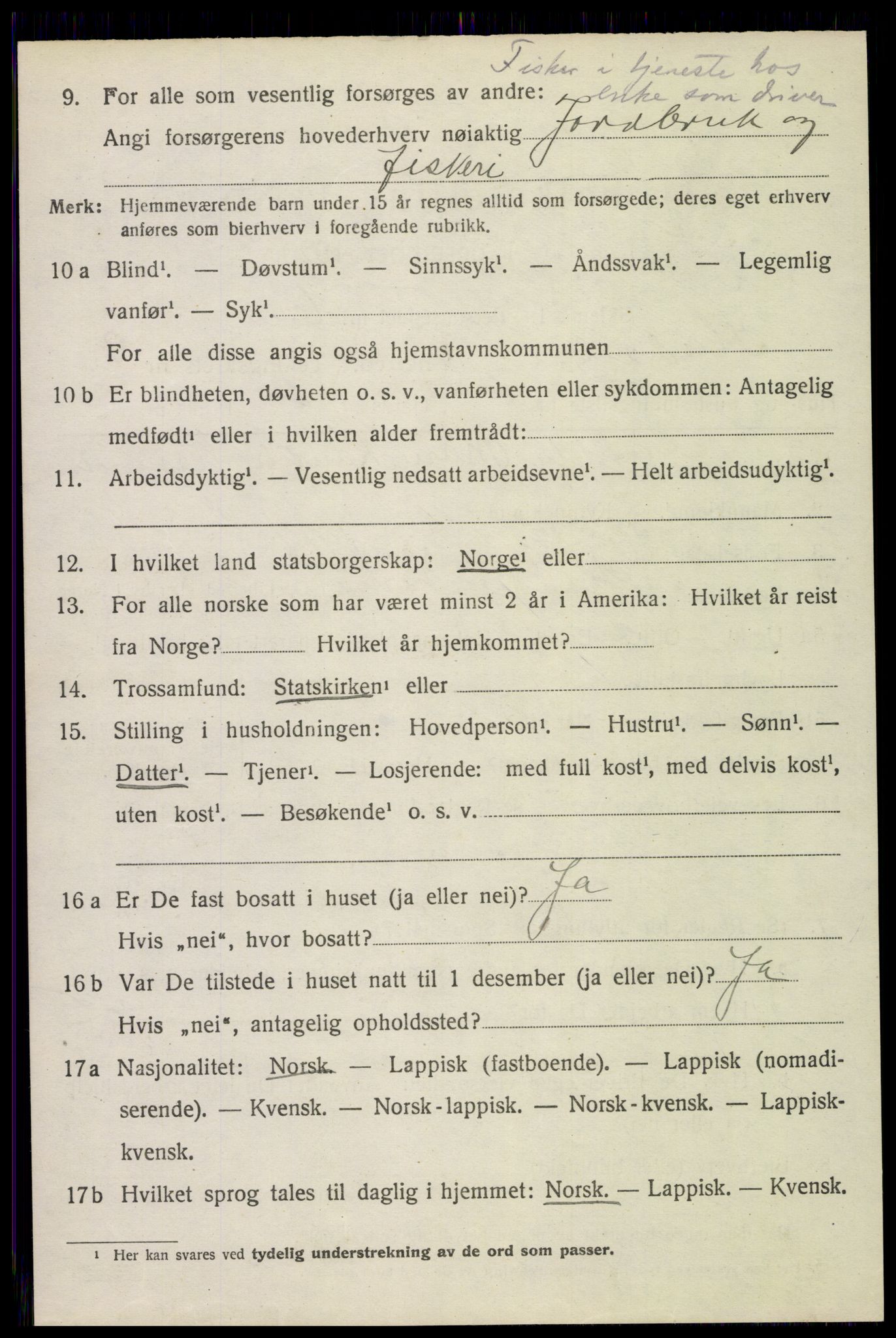 SAT, 1920 census for Hadsel, 1920, p. 7675