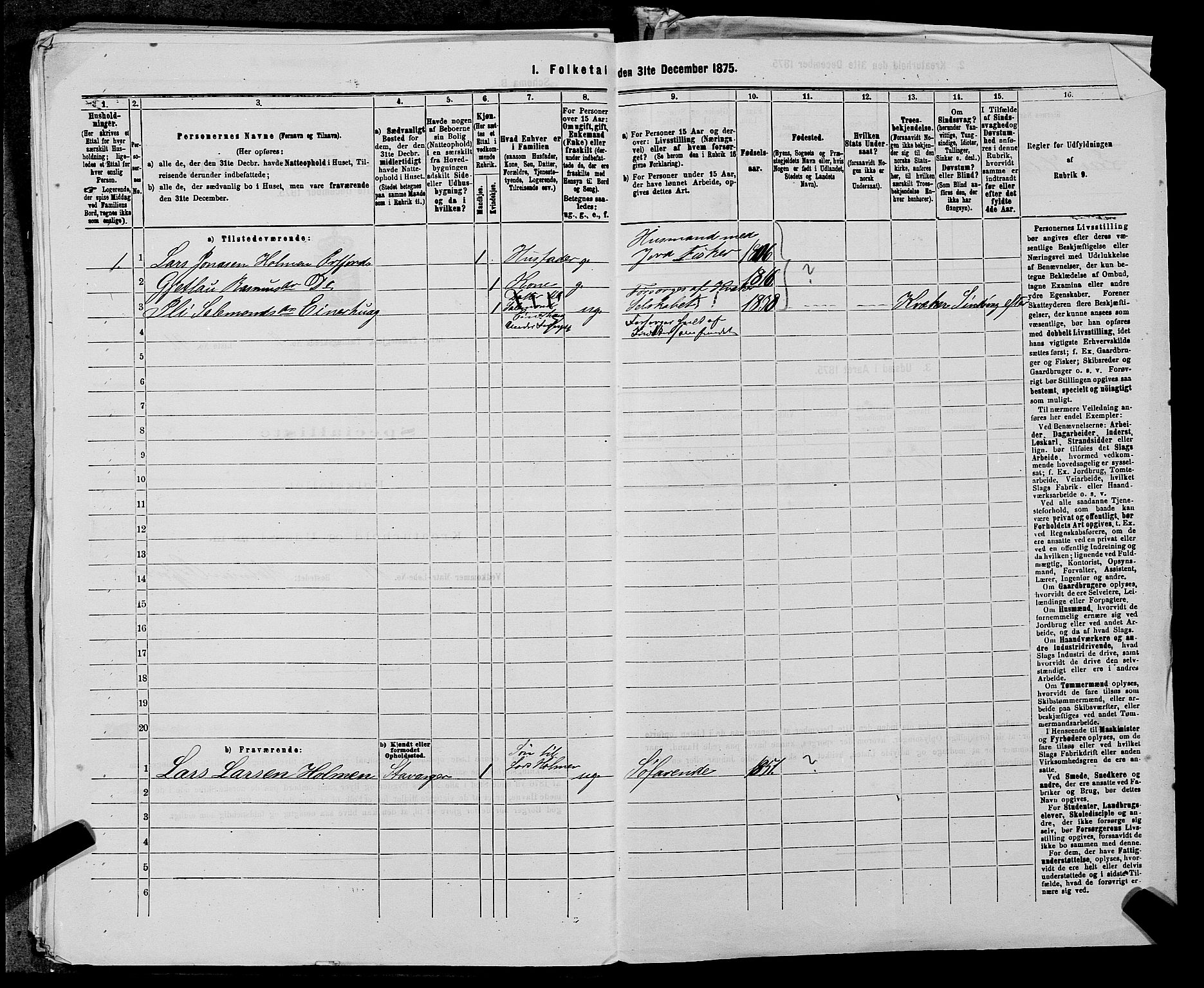 SAST, 1875 census for 1138P Jelsa, 1875, p. 408