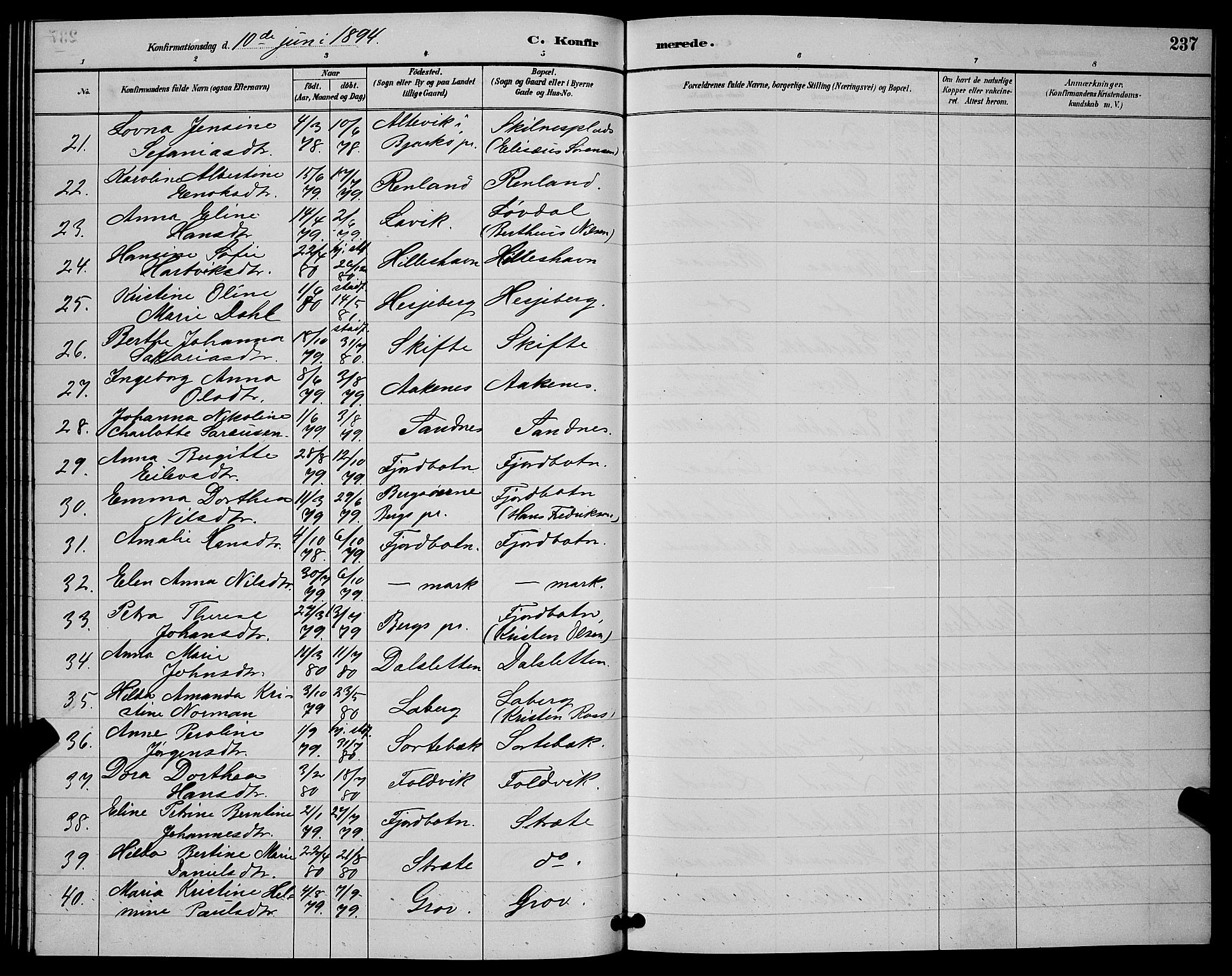 Ibestad sokneprestembete, SATØ/S-0077/H/Ha/Hab/L0008klokker: Parish register (copy) no. 8, 1890-1903, p. 237