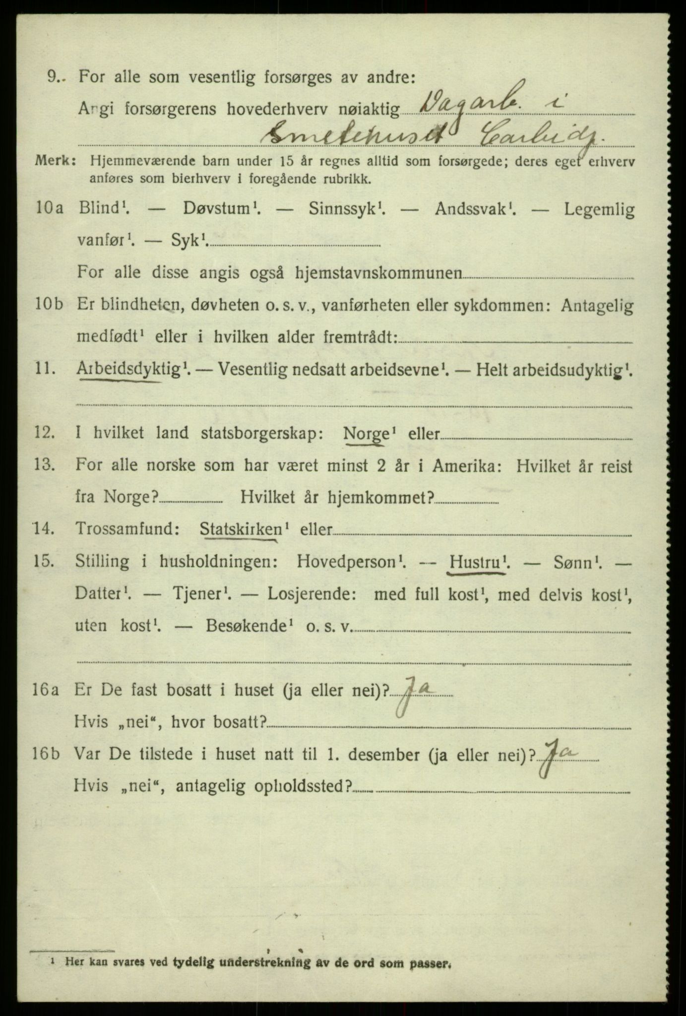 SAB, 1920 census for Odda, 1920, p. 6386