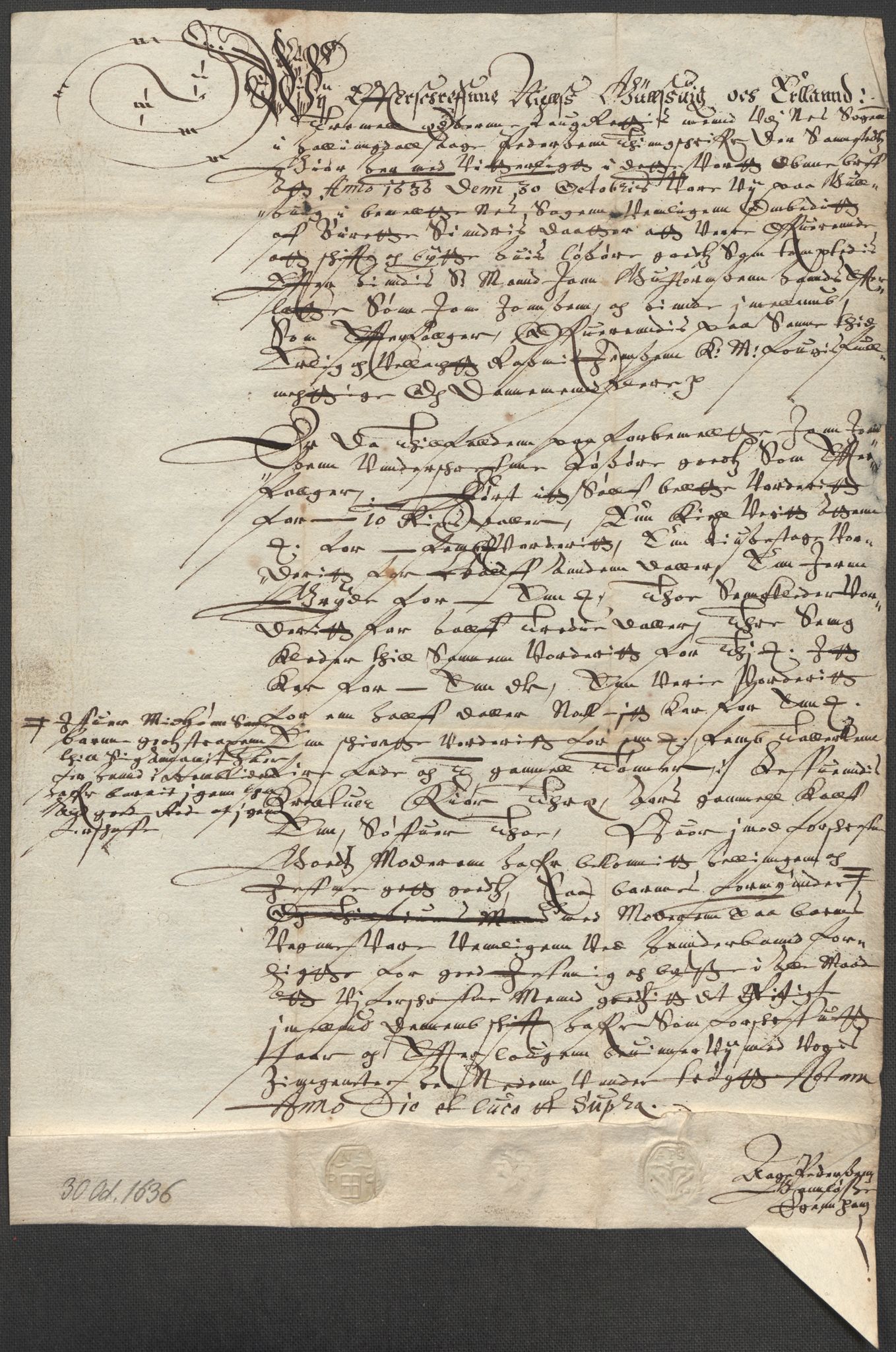 Riksarkivets diplomsamling, AV/RA-EA-5965/F02/L0149: Dokumenter, 1636, p. 85