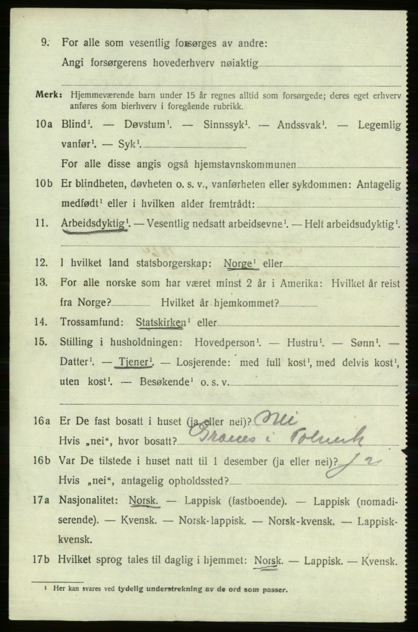 SATØ, 1920 census for Hasvik, 1920, p. 978