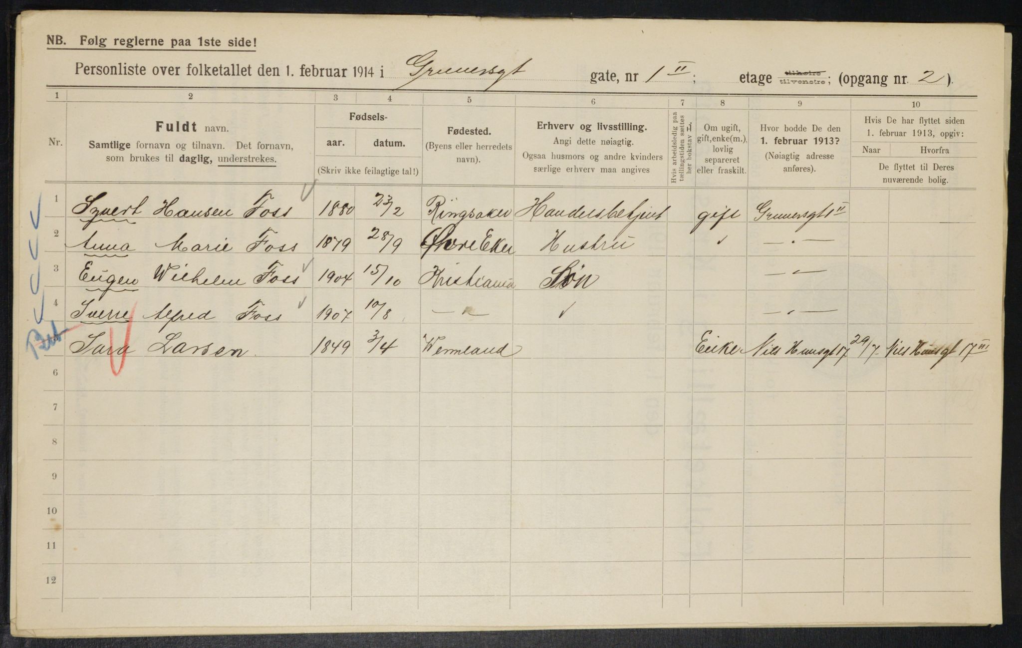 OBA, Municipal Census 1914 for Kristiania, 1914, p. 30755