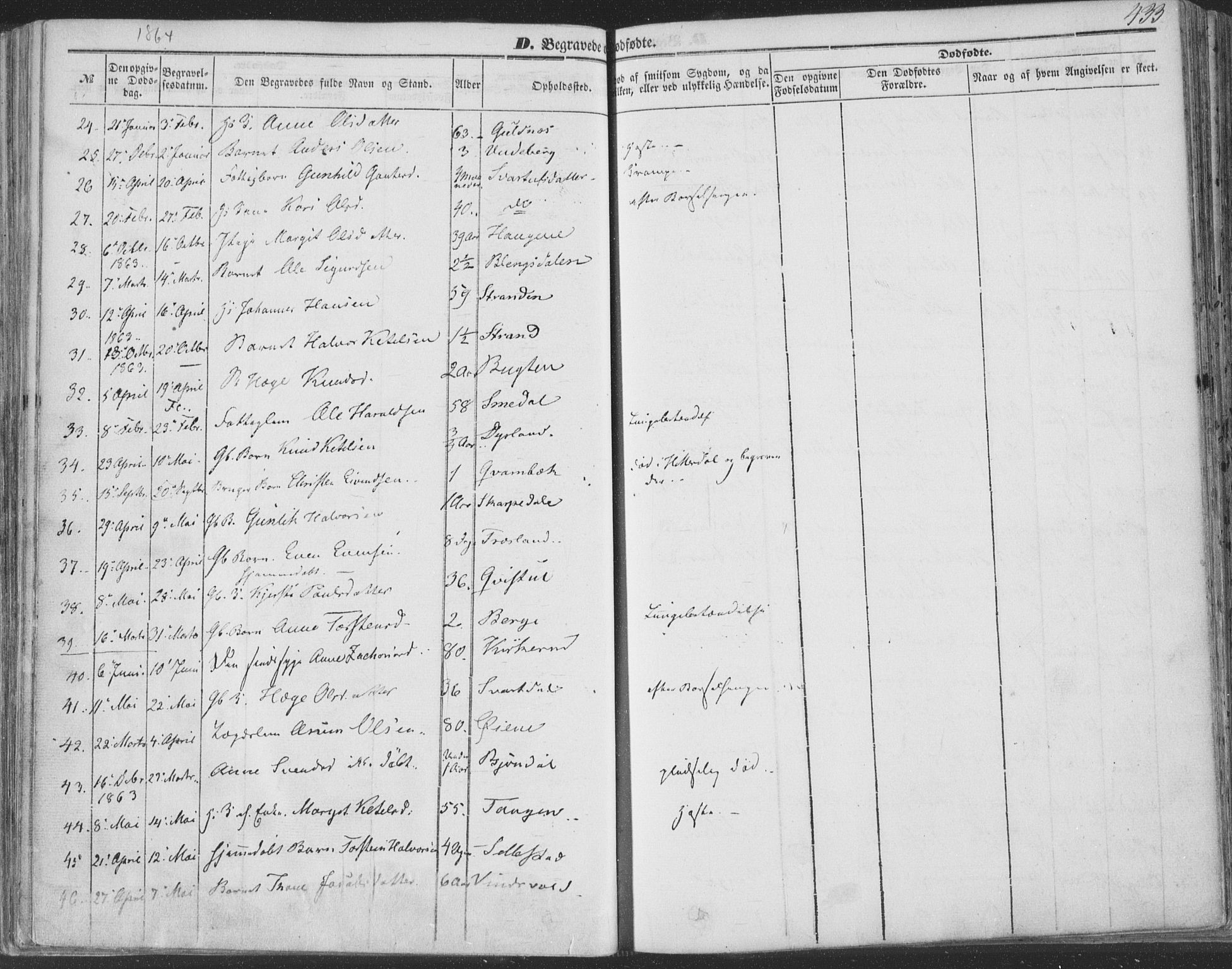 Seljord kirkebøker, AV/SAKO-A-20/F/Fa/L012b: Parish register (official) no. I 12B, 1850-1865, p. 433