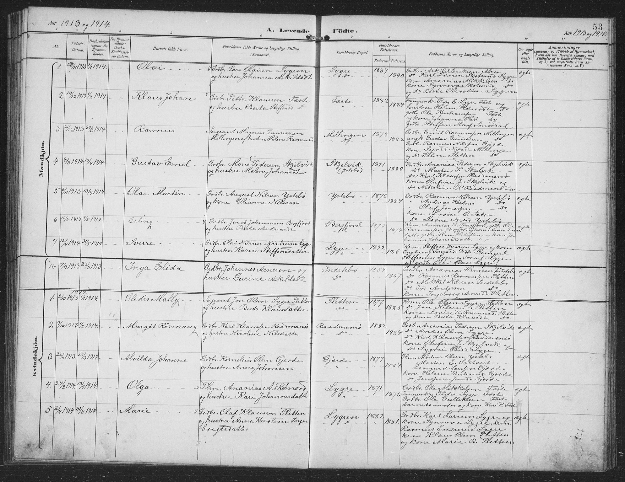 Alversund Sokneprestembete, SAB/A-73901/H/Ha/Hab: Parish register (copy) no. B 4, 1897-1914, p. 53