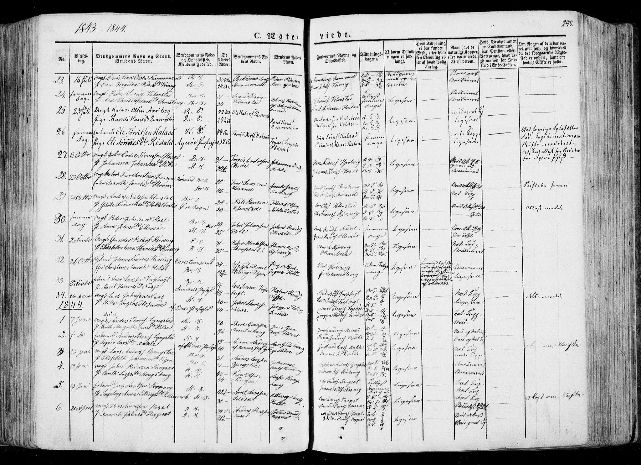 Ministerialprotokoller, klokkerbøker og fødselsregistre - Møre og Romsdal, SAT/A-1454/568/L0803: Parish register (official) no. 568A10, 1830-1853, p. 290