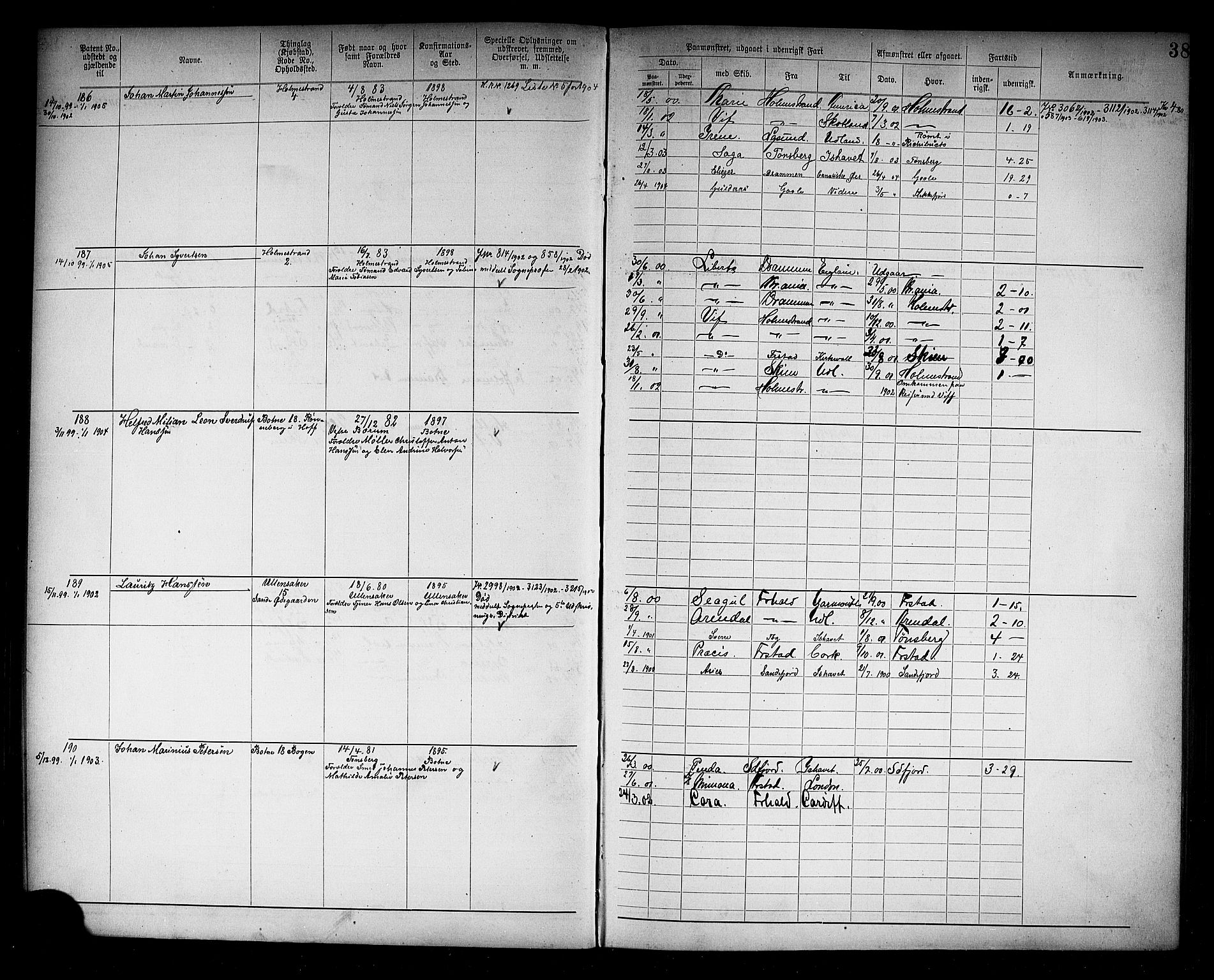 Holmestrand innrulleringskontor, AV/SAKO-A-1151/F/Fb/L0002: Annotasjonsrulle, 1894-1911, p. 41