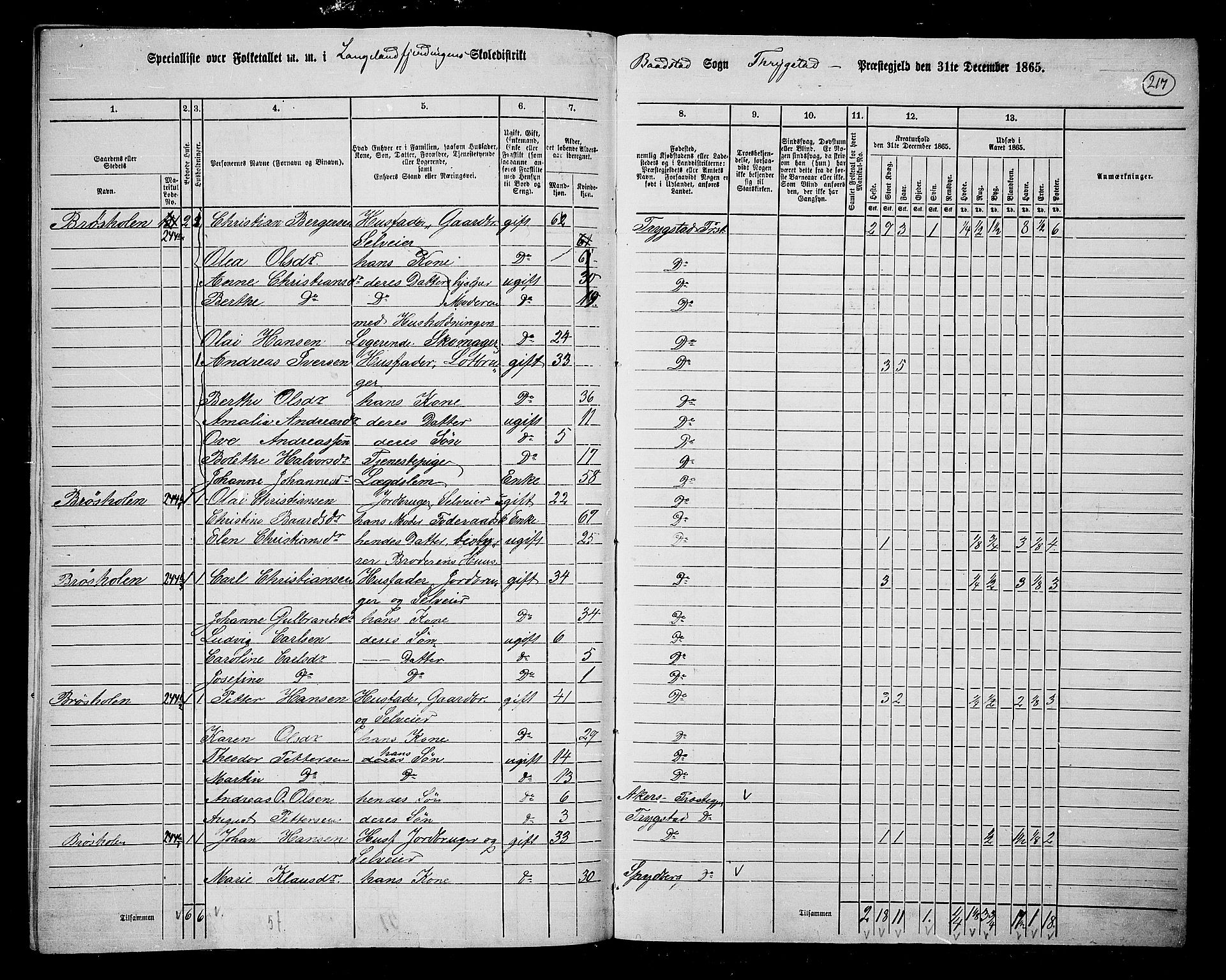 RA, 1865 census for Trøgstad, 1865, p. 192