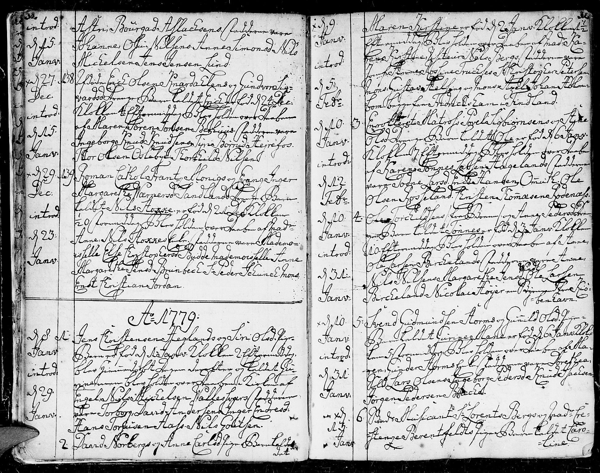 Kristiansand domprosti, AV/SAK-1112-0006/F/Fa/L0003: Parish register (official) no. A 3, 1778-1818, p. 30-31