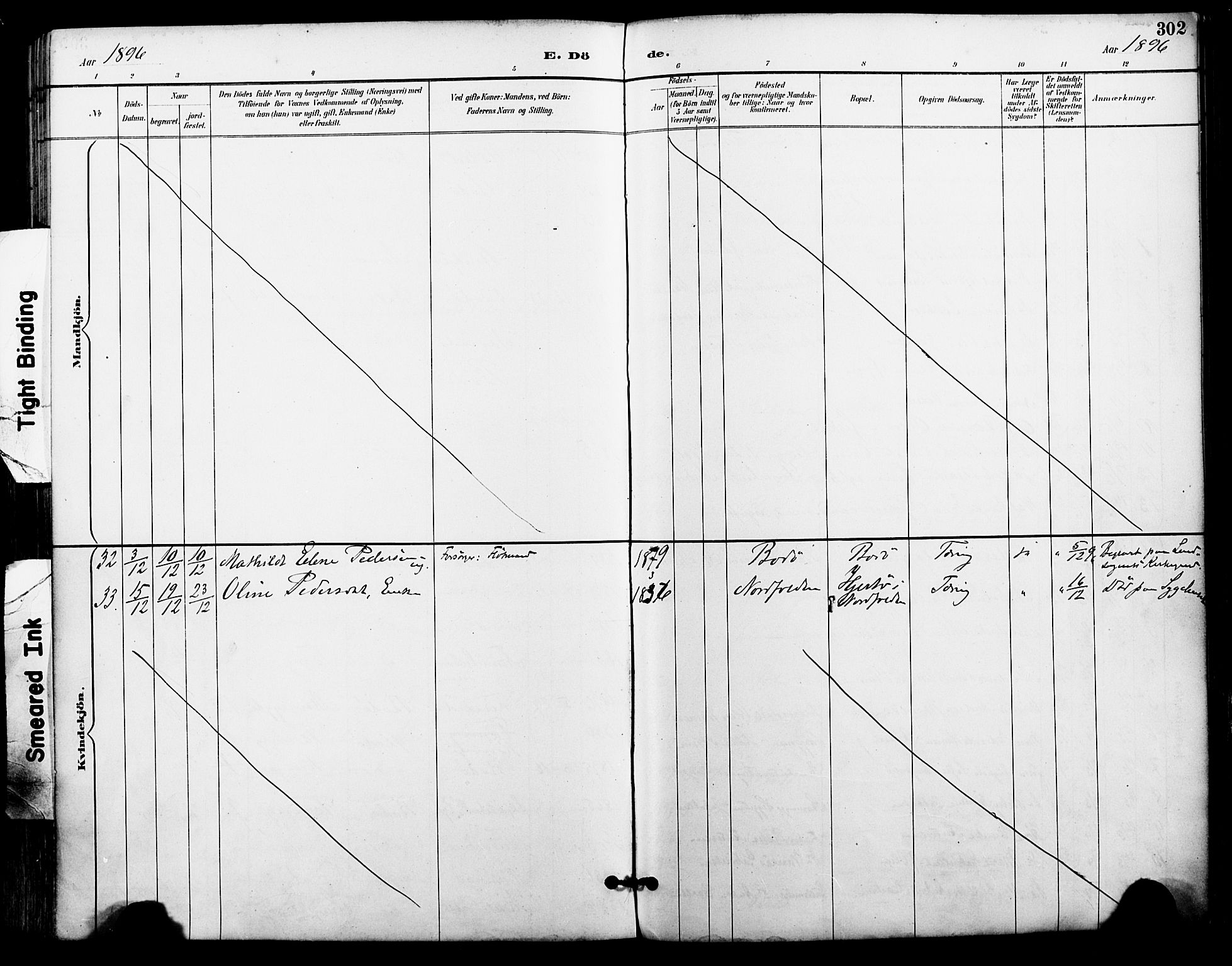 Ministerialprotokoller, klokkerbøker og fødselsregistre - Nordland, AV/SAT-A-1459/801/L0010: Parish register (official) no. 801A10, 1888-1899, p. 302