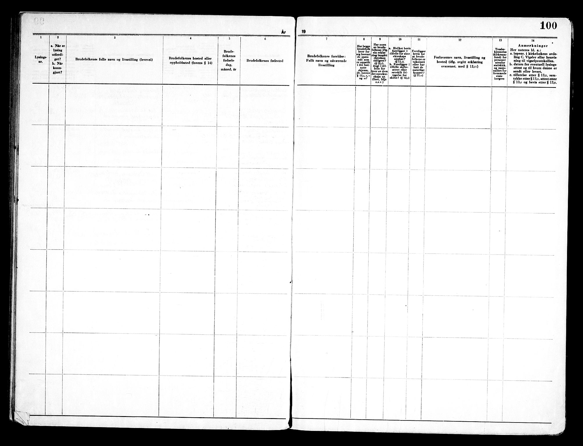 Sarpsborg prestekontor Kirkebøker, SAO/A-2006/H/Ha/L0005: Banns register no. 5, 1947-1955, p. 100